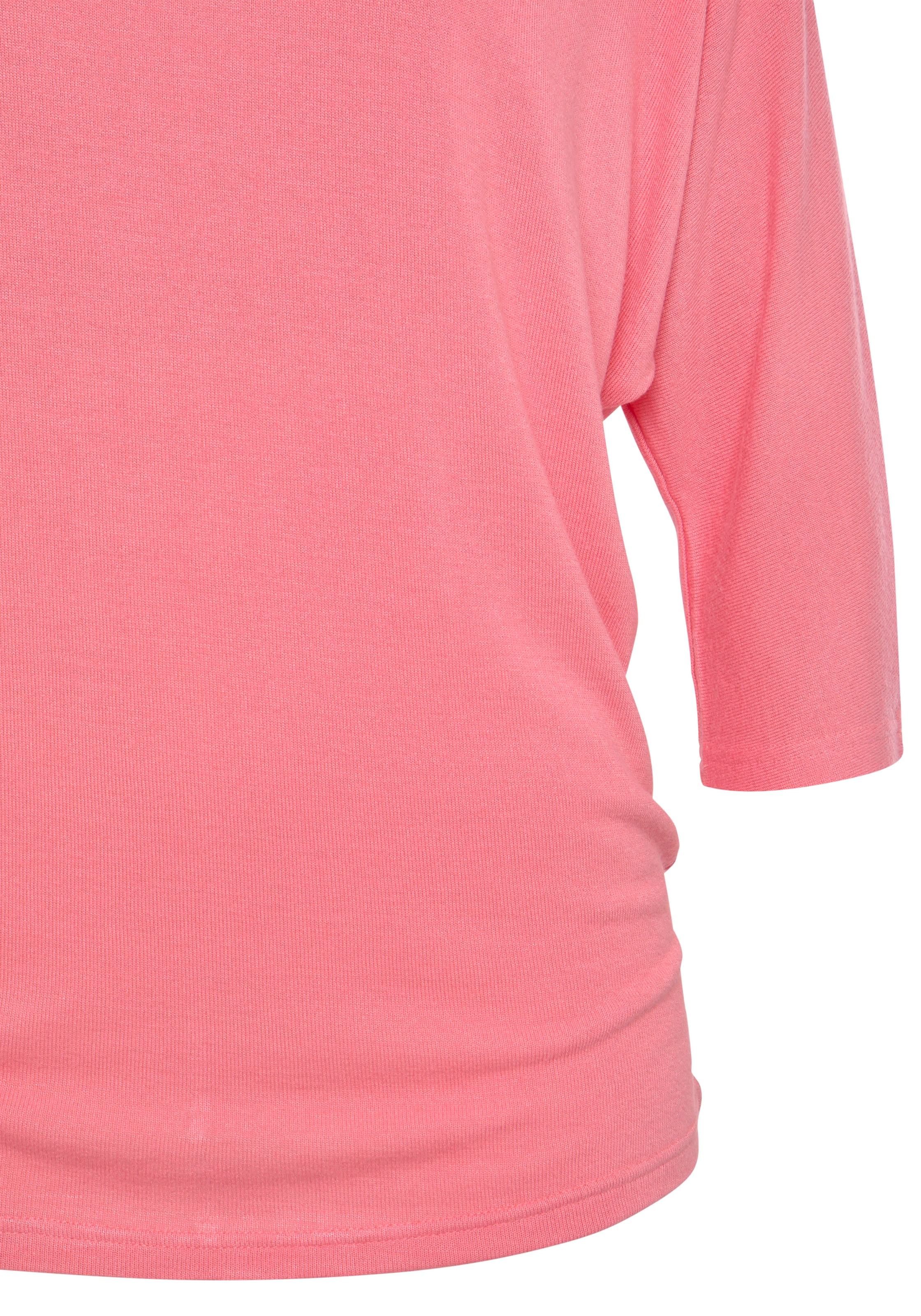 LASCANA 3/4-Arm-Shirt »mit Fledermausärmeln«, aus weicher Feinstrick- Qualität mit Viskose