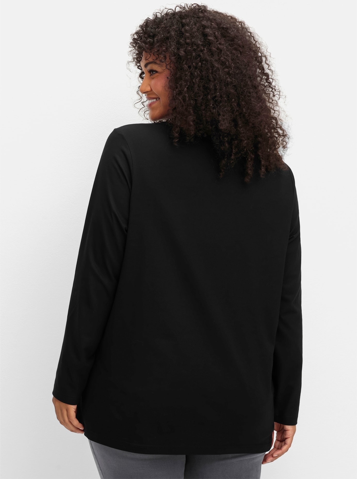Sheego V-Shirt »Langarmshirt«, (1 tlg.)
