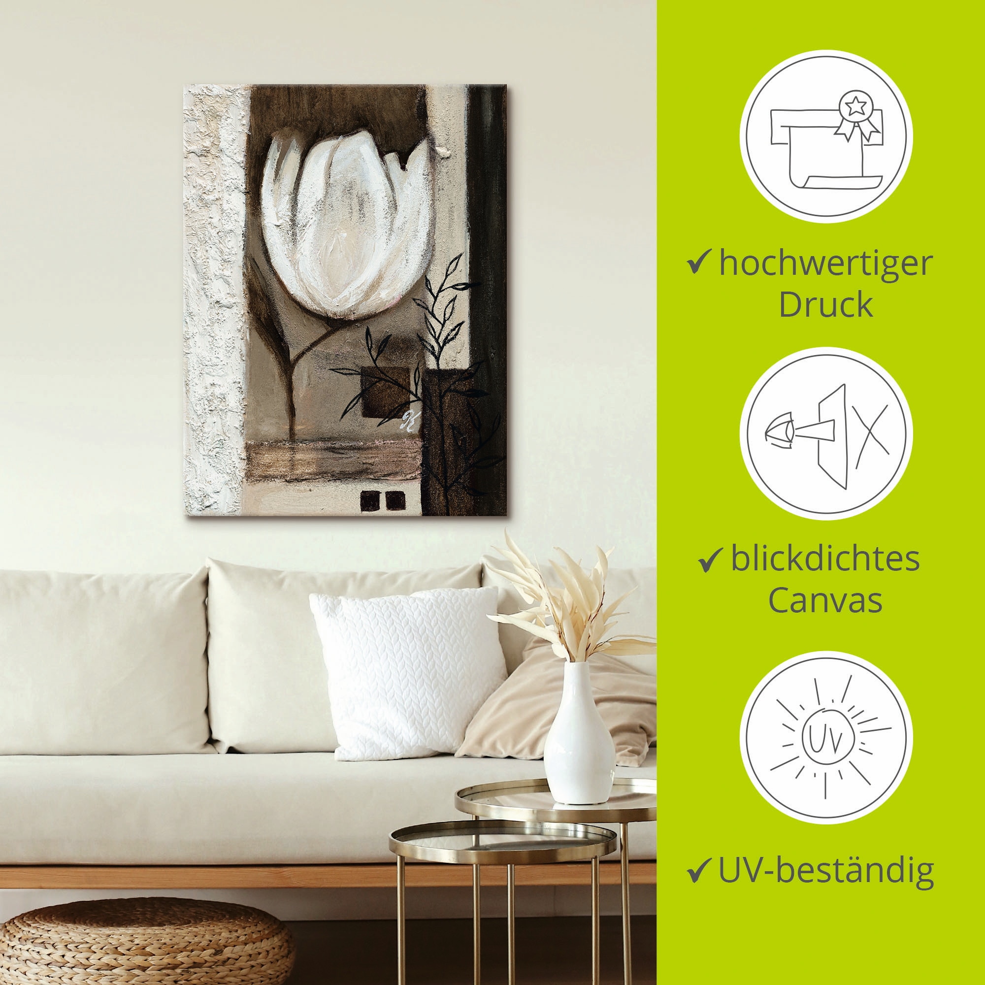 Artland Leinwandbild »Braune Tulpen II« Blumen 1 Stk. tlg. auf Holzrahmen gespannt