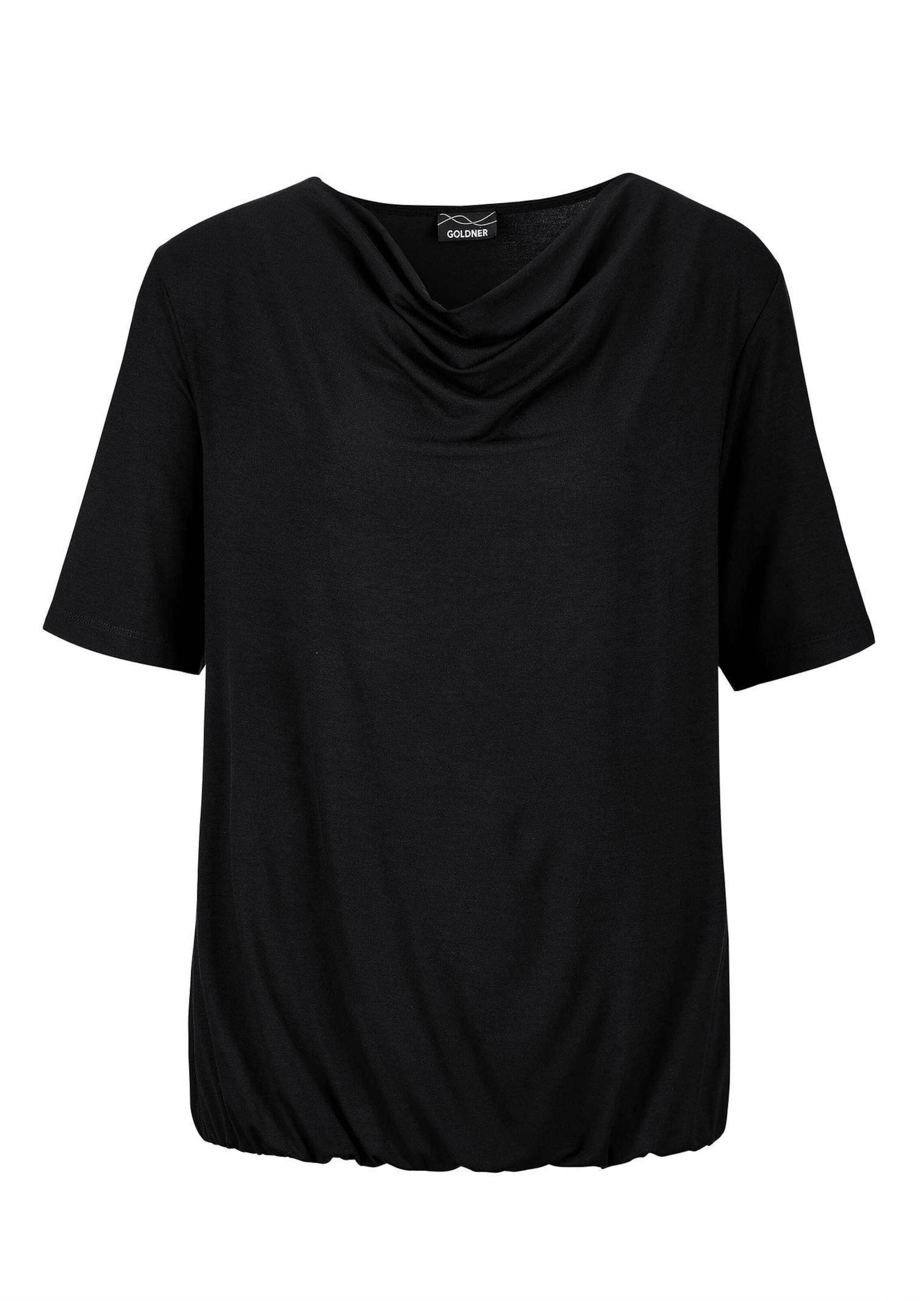 GOLDNER Kurzarmshirt »Kurzgröße Blusenshirt mit Wasserfallausschnitt« Sonstige