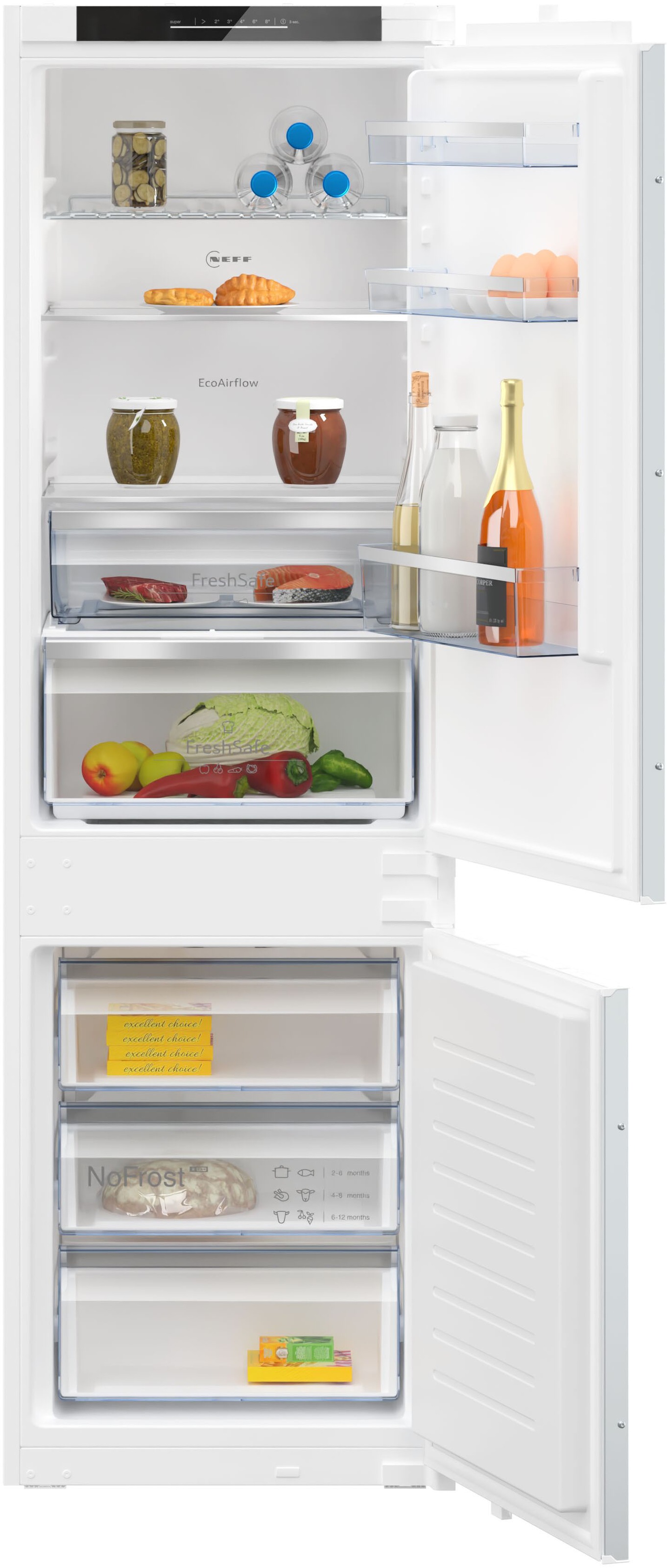 NEFF Einbaukühlgefrierkombination N 50 "KI7862SE0" 177,2 cm hoch 54,1 cm breit No Frost: nie wieder Abtauen