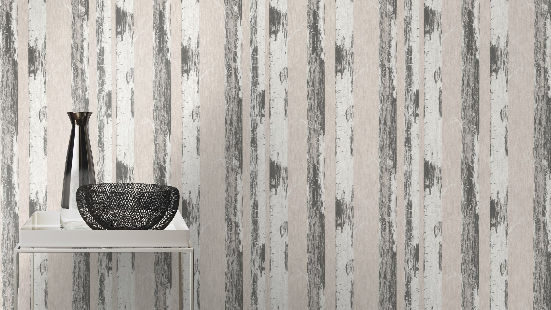 Rasch Papiertapete »mit Birkenstämmen« Holz strukturiert Birkenwald