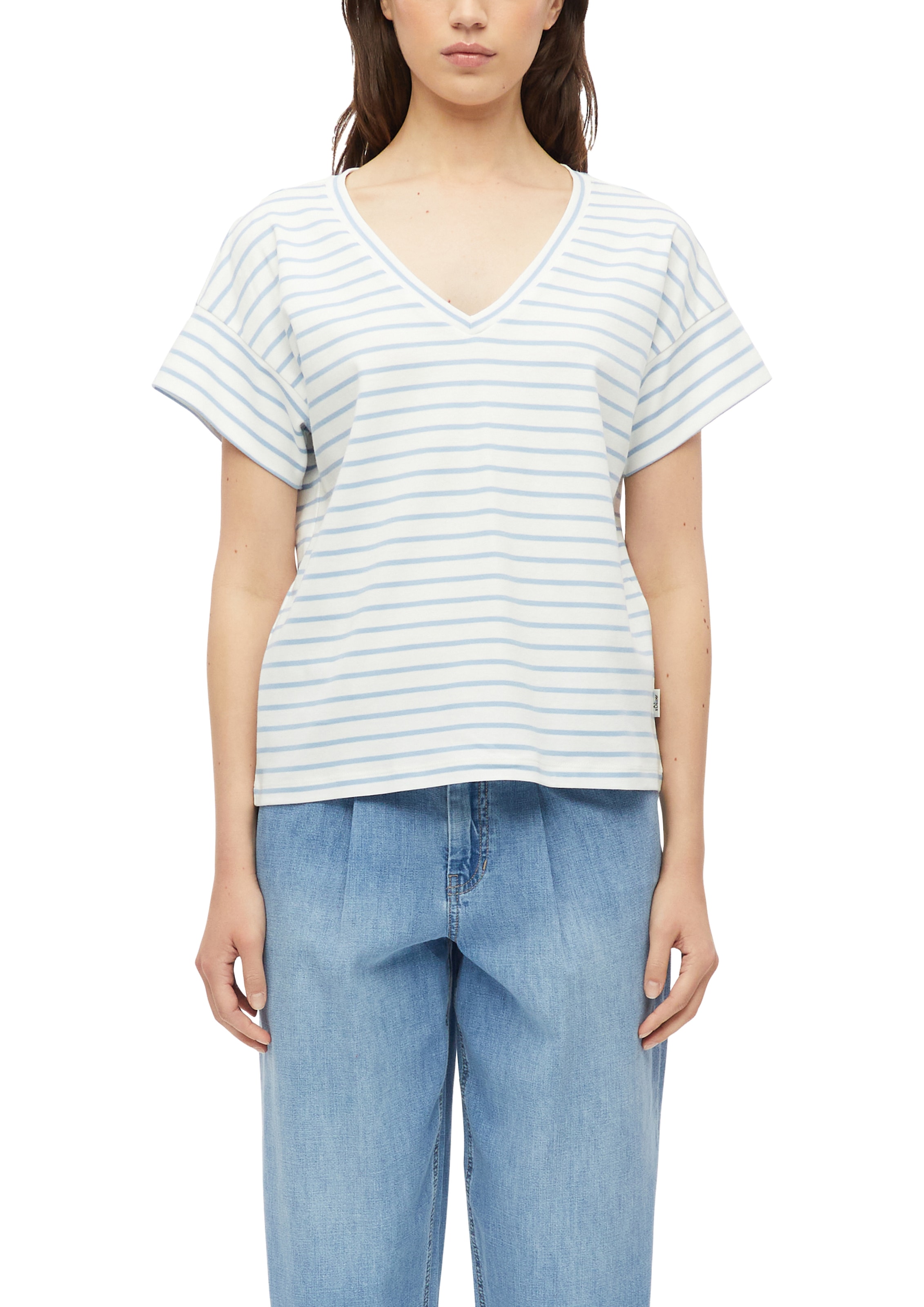 s.Oliver Kurzarmshirt Sommershirt in Streifen-Optik