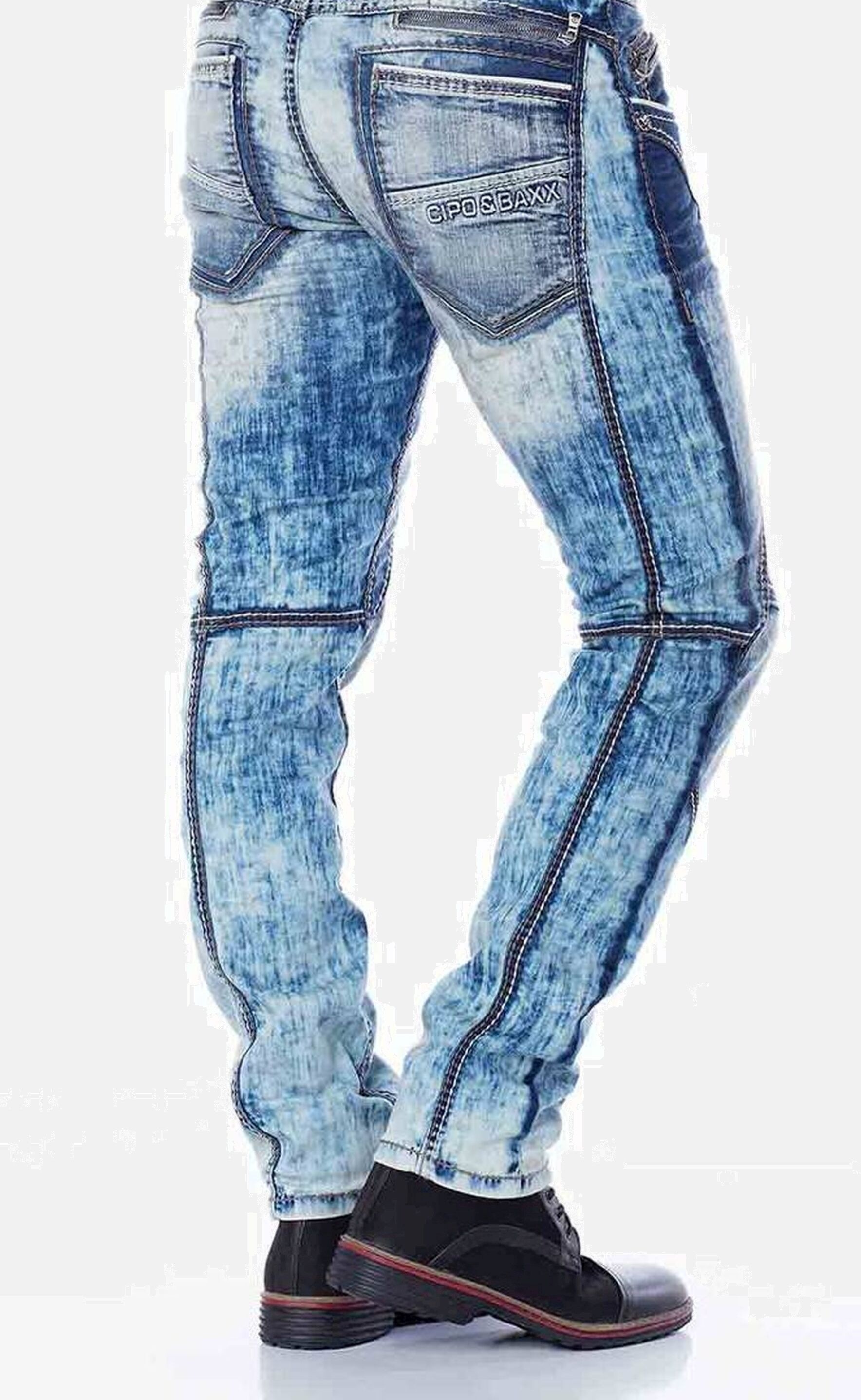 Cipo & Baxx 5-Pocket-Jeans »Cipo & Baxx Jeans« mit cooler Waschung und Ziernähten, CD269