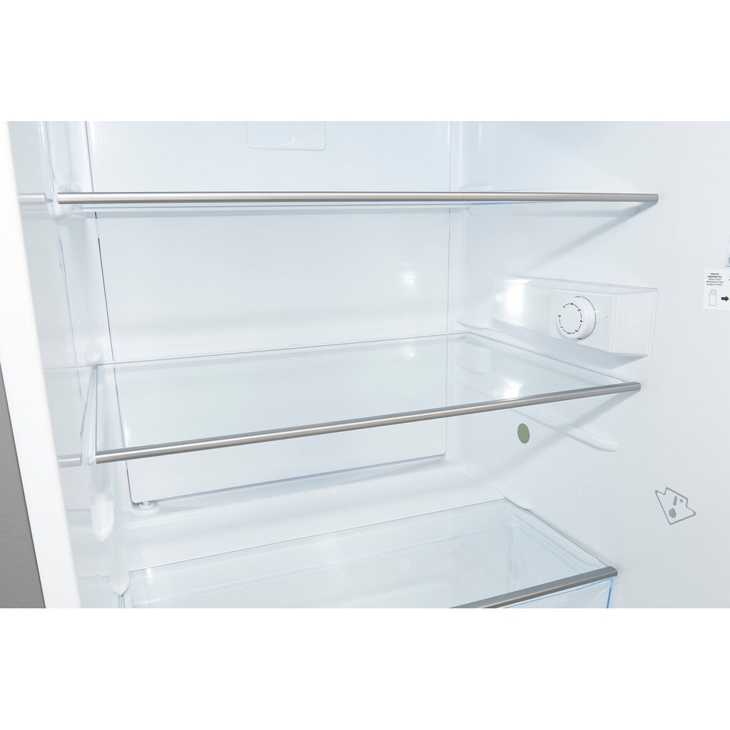 exquisit Kühlschrank »KS16-V-H-010D«, KS16-V-H-010D inoxlook, 85,5 cm hoch, 56 cm breit