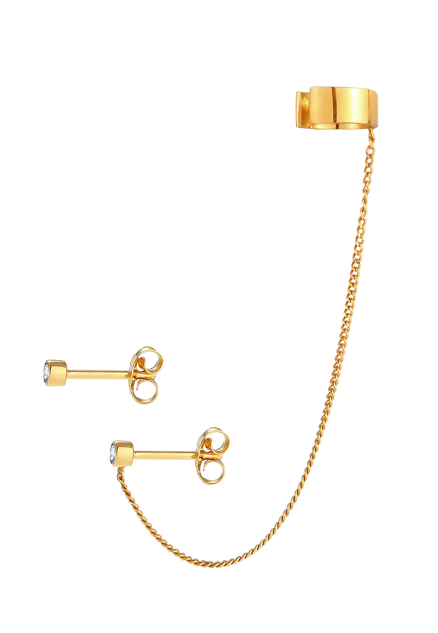 Elli Paar Ohrstecker »Ohrringe Earcuff Stecker Rund 925 Silber, mit Kristallen von Swarovski®«