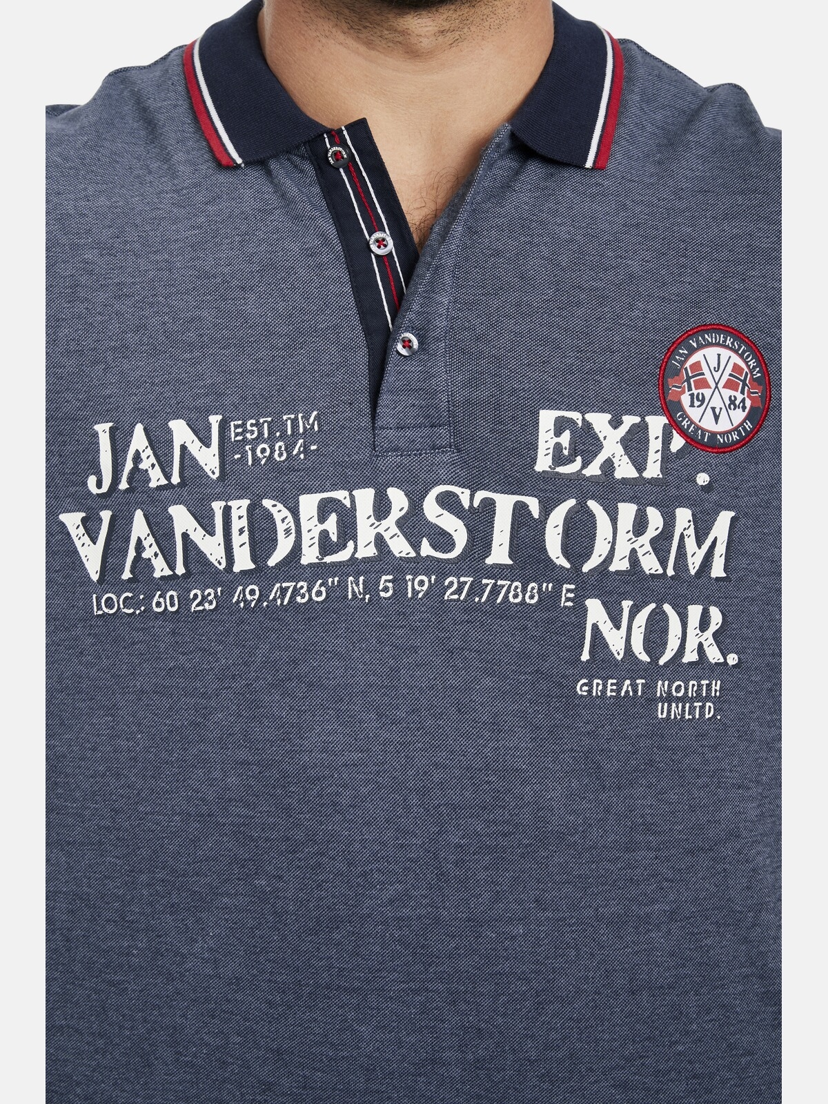 Jan Vanderstorm Poloshirt »Poloshirt VIGGO«, (1 tlg.), mit nordischen Print