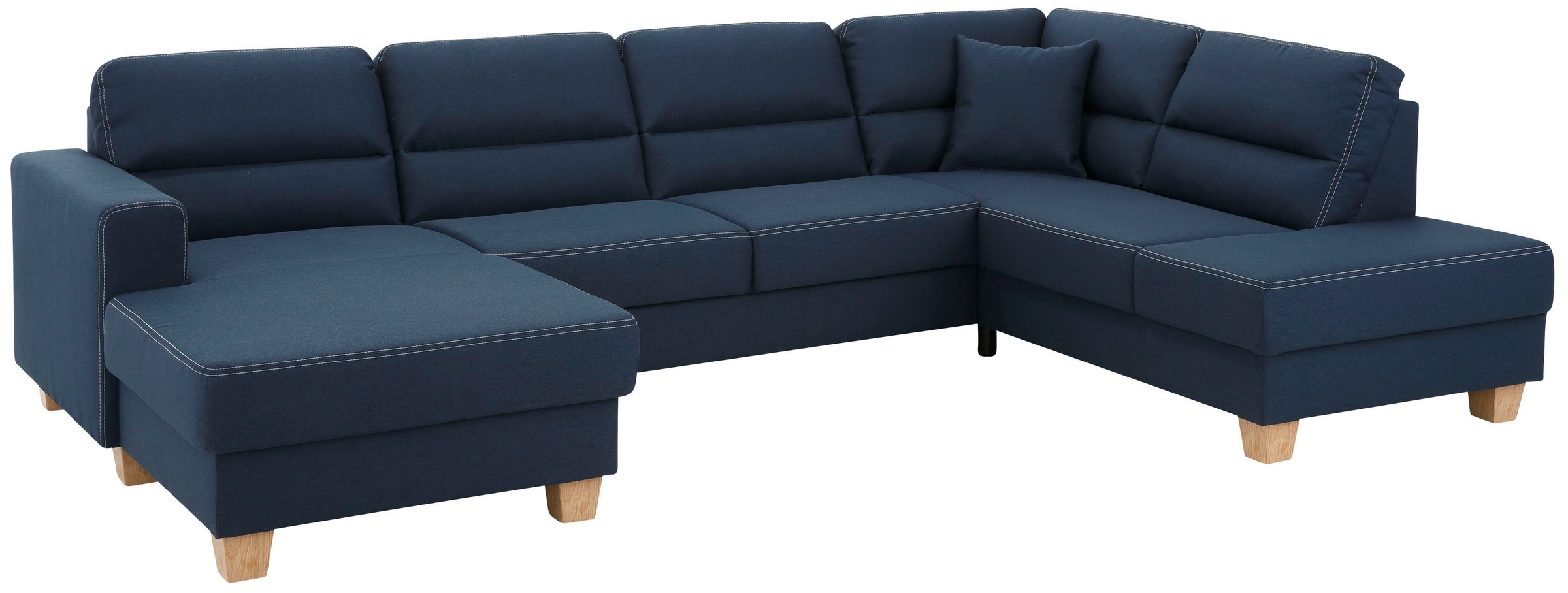 Home affaire Wohnlandschaft »Navan, komfortabel mit viel Platz, U-Form« wahlweise mit Bettfunktion und Kopfstütze