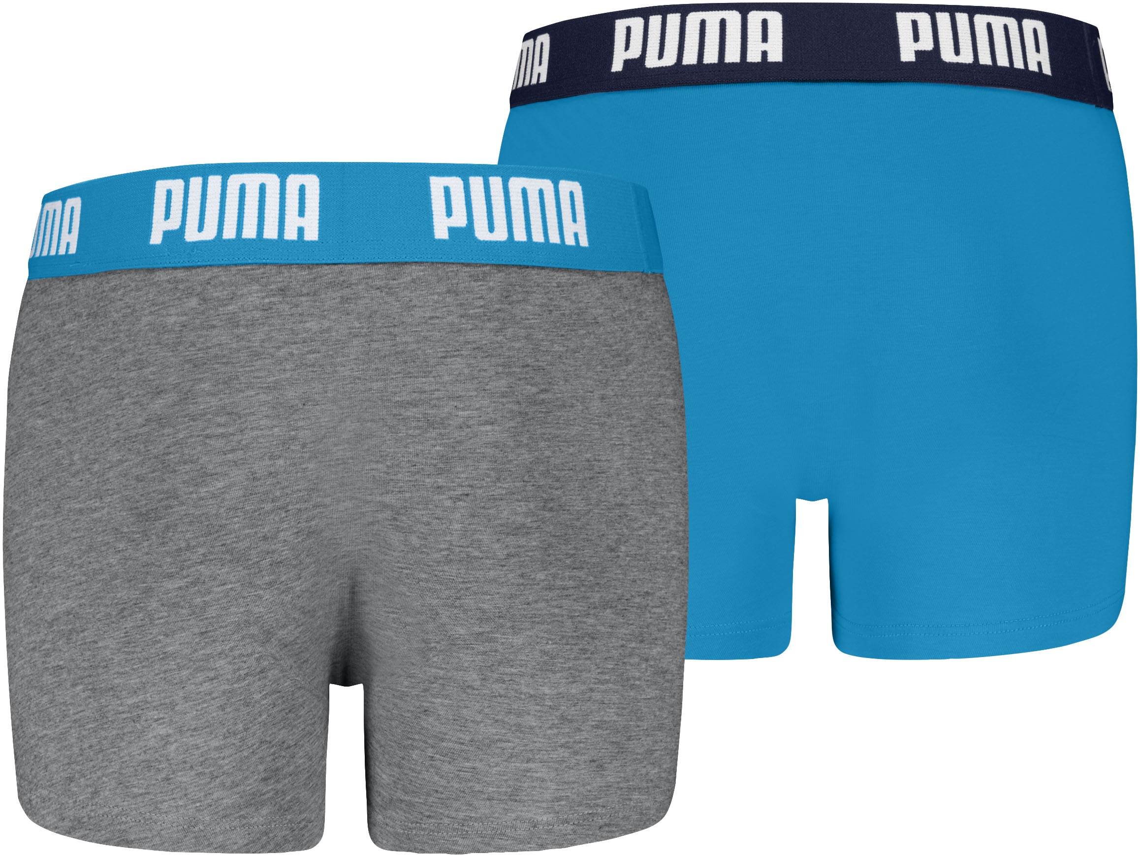 PUMA Boxershorts »PUMA BOYS EVERYDAY BASIC BOXERS 2P« Packung, 2er Pack,  Boys, mit Logobund, elastisch