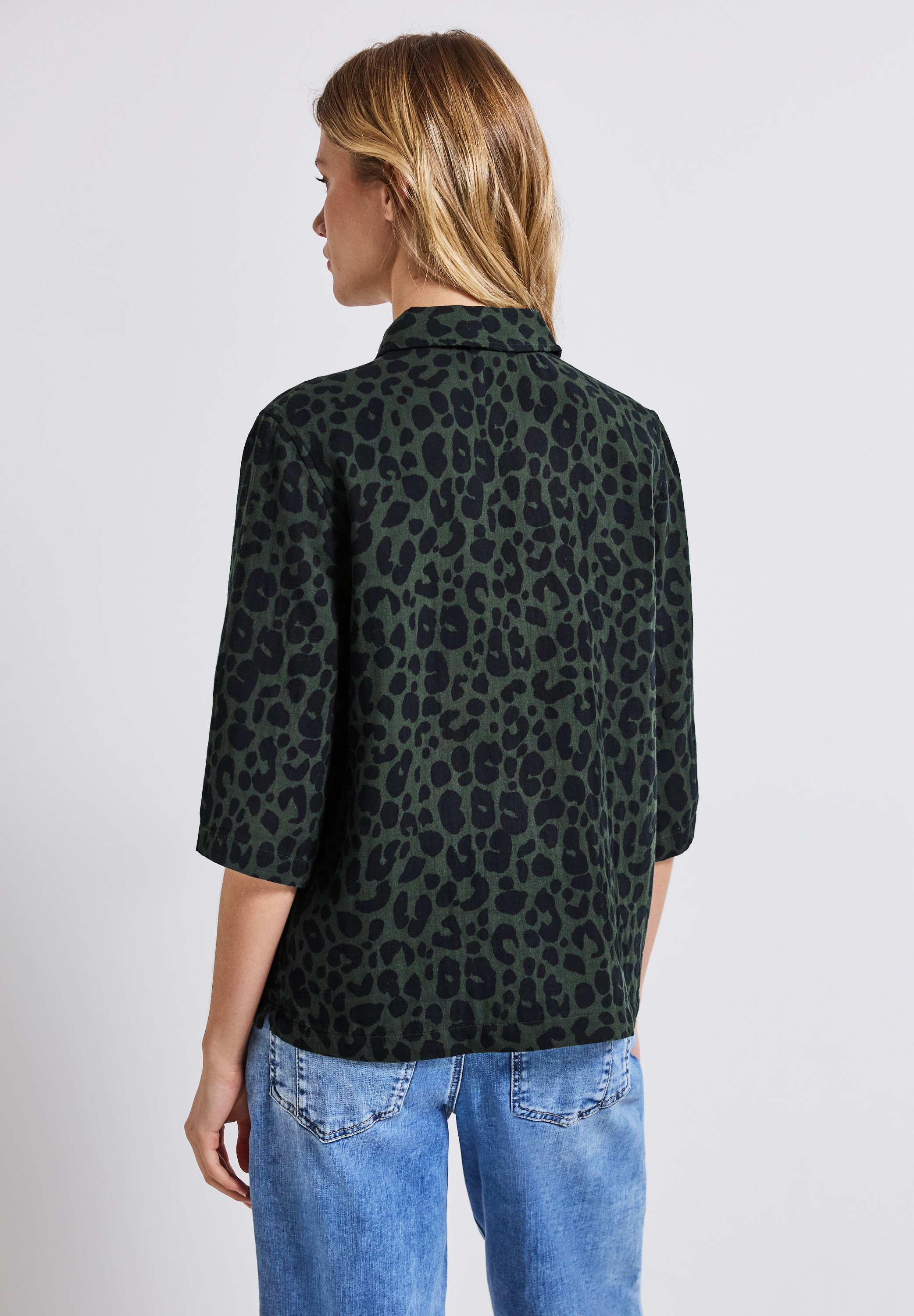 STREET ONE Hemdbluse, mit Animal-Print und im Musselin-Look