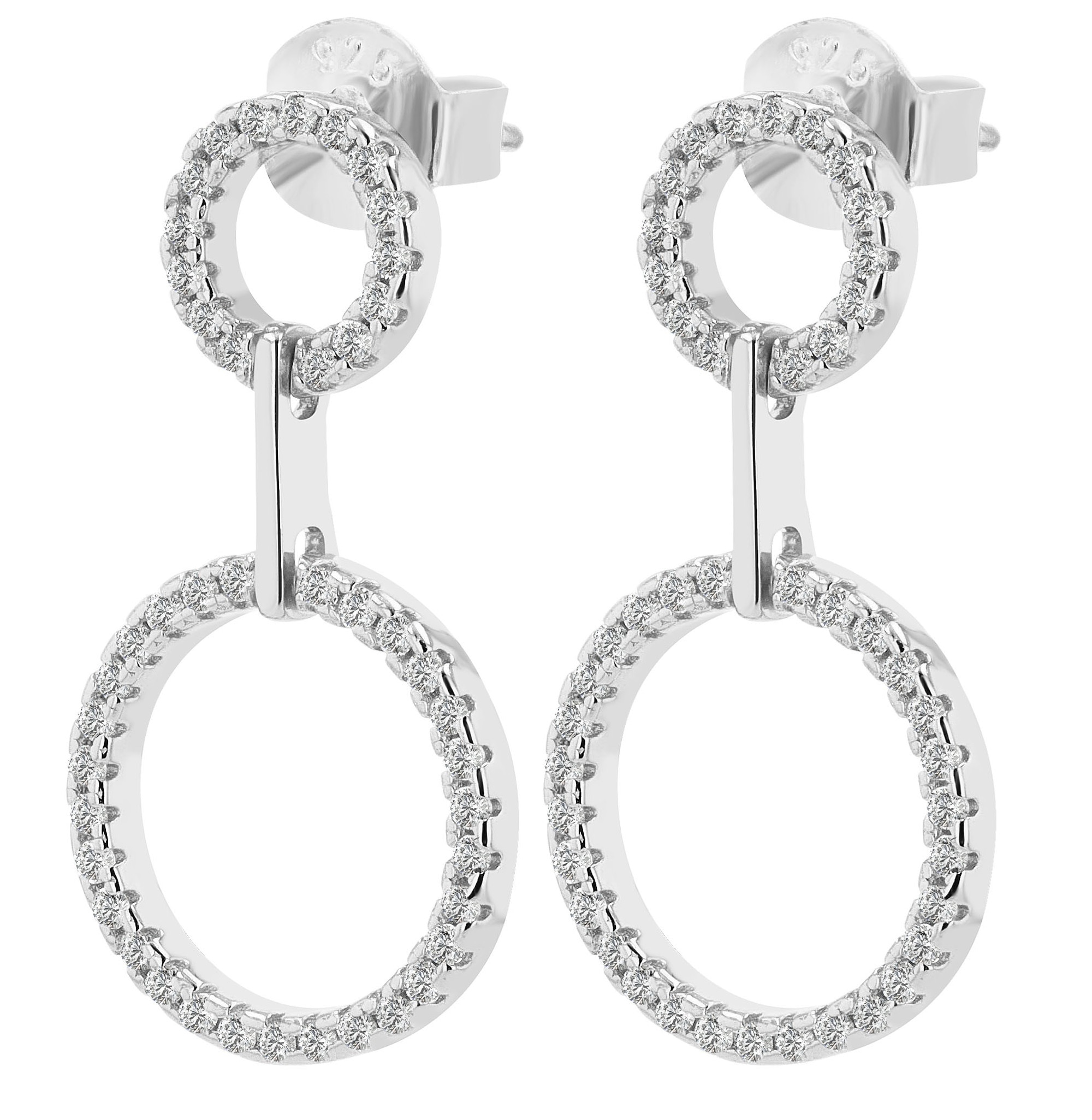 Adelia´s Paar Ohrhänger »Adelia's Damen Ohrhänger aus 925 Sterling Silber und Zirkonia«