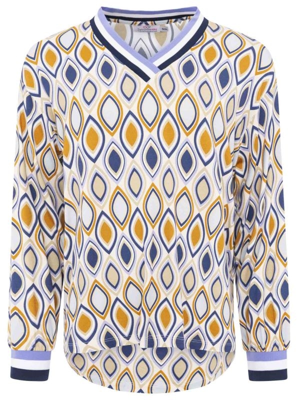 Zwillingsherz Blusenshirt »"Ornament"« langärmlig, V-Neck, Ornament-Print , sportive Bündchen