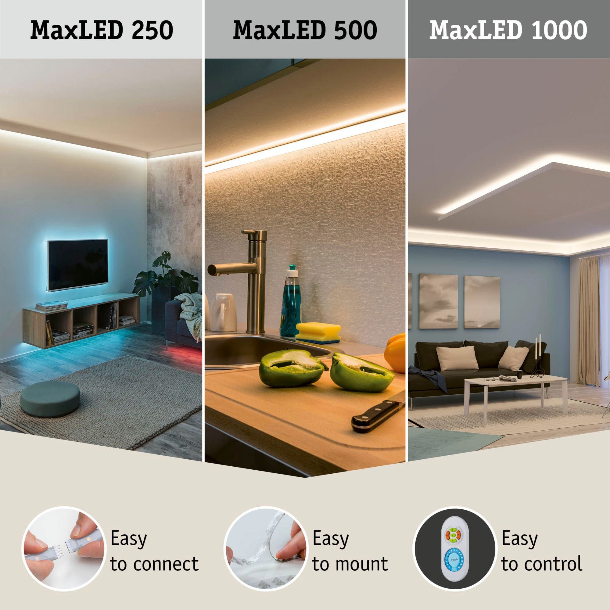 Paulmann LED-Streifen »MaxLED 1000 Basisset 3m IP44 Cover 2700-6500K 32W 230/24V 60VA«, 1 St.-flammig, Tunable White