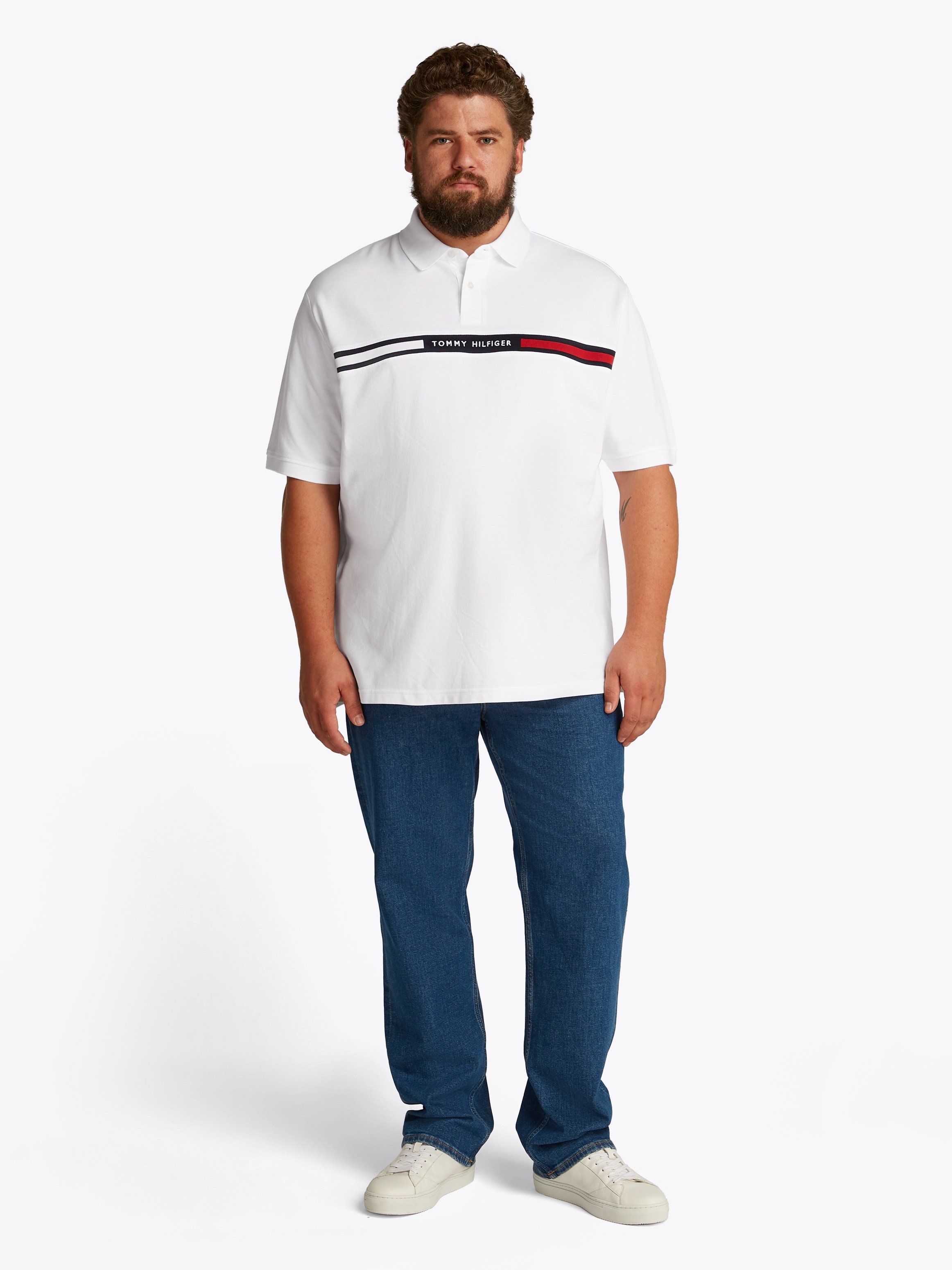 Tommy Hilfiger Big & Tall Poloshirt »BT-HILFIGER CHEST INSERT REG -B«, in Großen Größen, Logostickerei