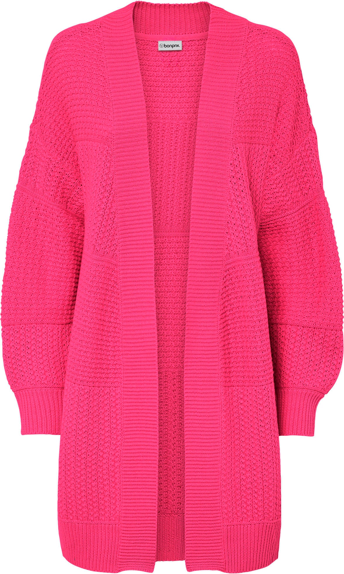 bonprix Longstrickjacke »Longstrickjacke« lockere Passform, mit Strickmuster, casual Stil