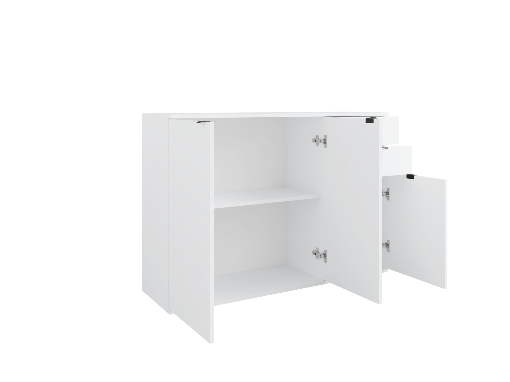 OTTO home Kommode »THALIAANA Sideboard mit 3 Türen und 2 Schubladen, Breite 120 cm« Schrank in 3 Farben erhältlich, schwarze Metallgriffe, viel Stauraum