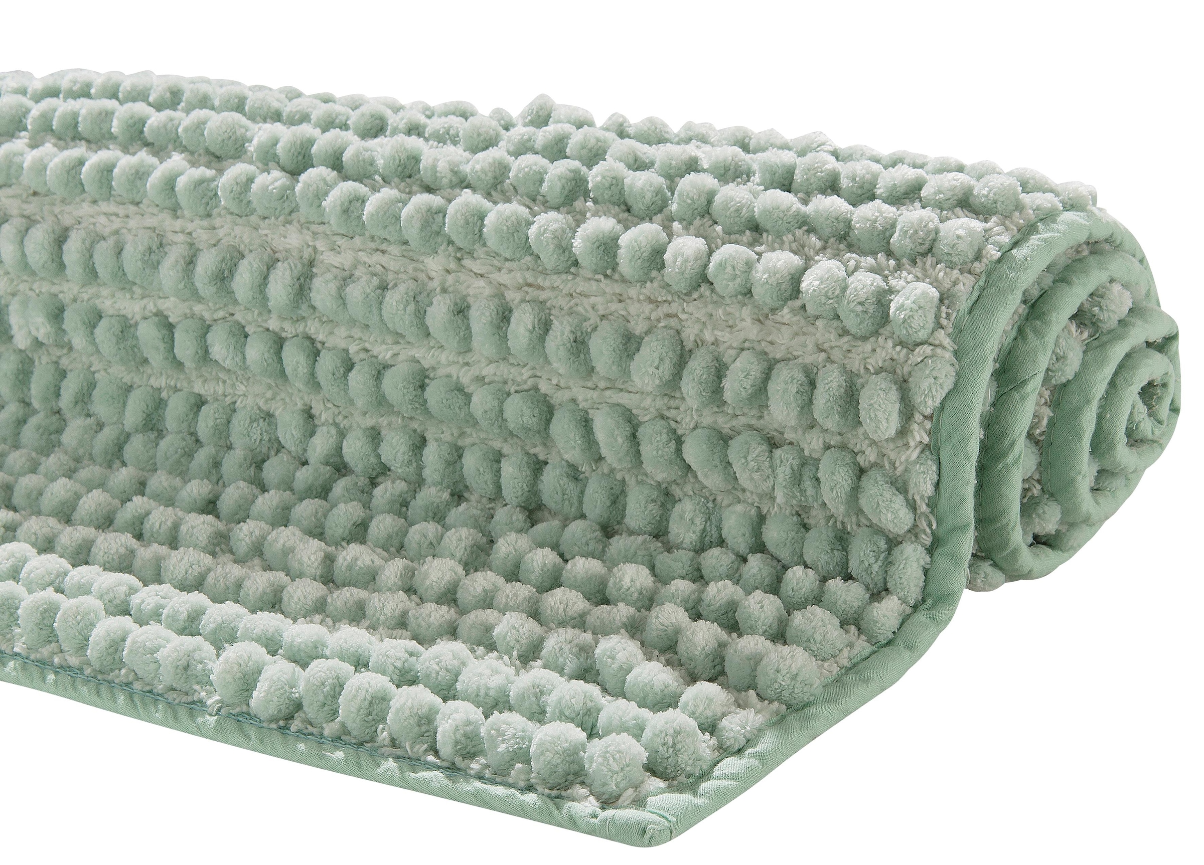 my home Badematte »Renat, Badvorleger, Badezimmer Teppich, Scandi«, fußbodenheizungsgeeignet-schnell trocknend-strapazierfähig, Badteppich, Badgarnitur, Chenille-Optik, auch als 3 tlg. Set