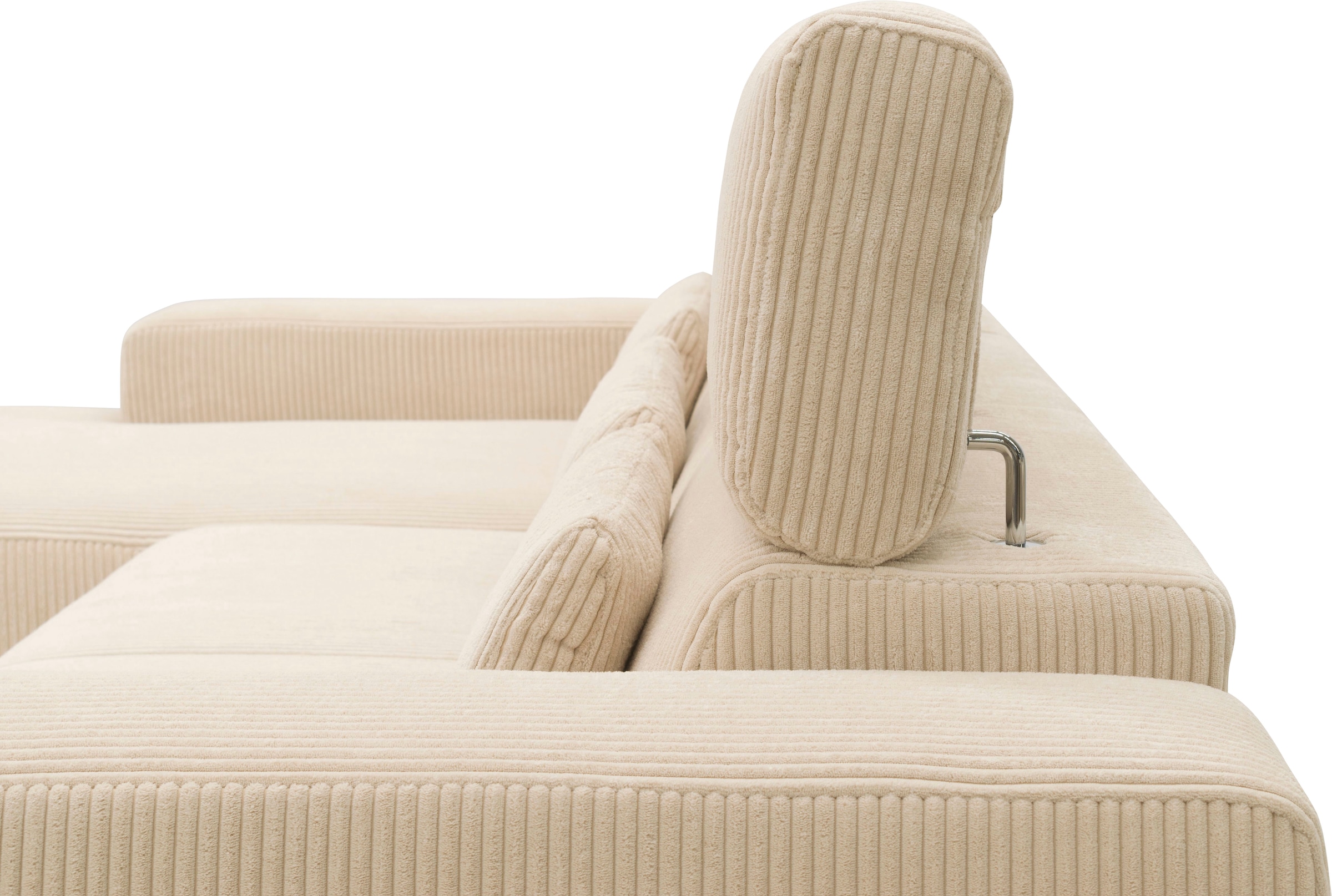 DOMO collection Ecksofa »Brandon B/T/H: 289/177/80 cm, belastbar bis 140kg/ Sitz, auch in Cord«, mit Kopfteilverstellung, wahlweise Sitztiefenverstellung, L-Form
