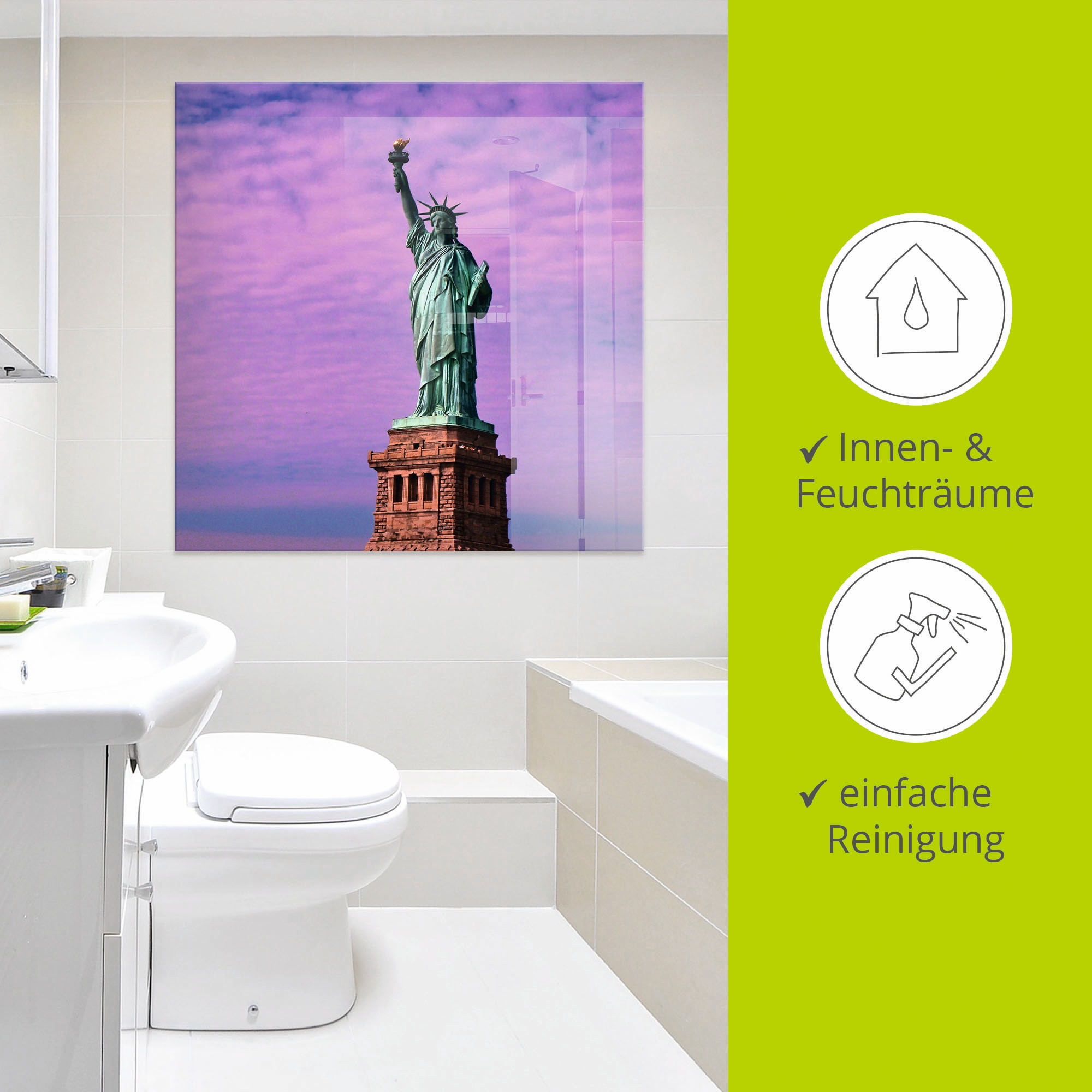 Artland Glasbild »Freiheitsstatue« Amerika 1 Stk. tlg. in verschiedenen Größen