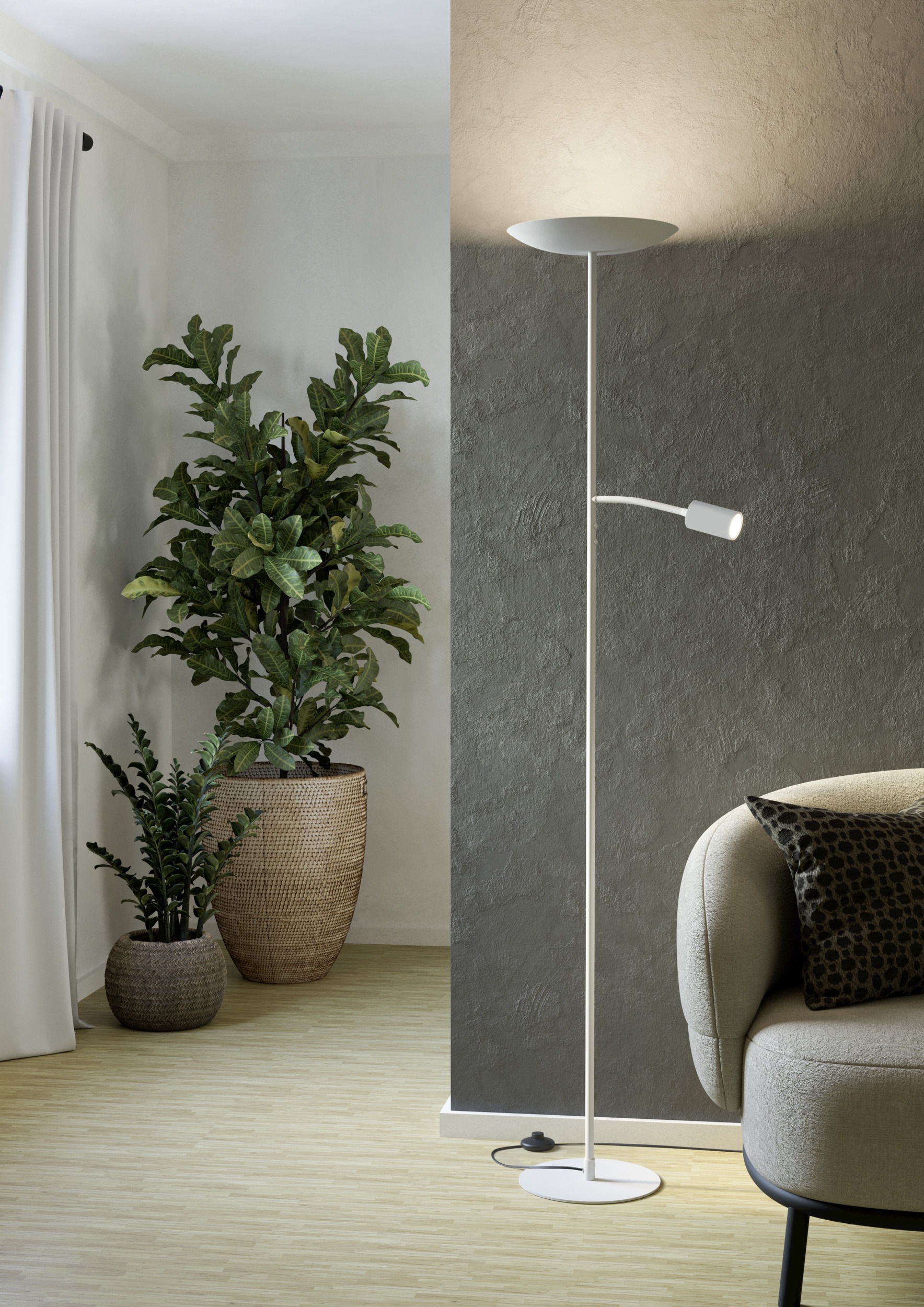 EGLO Stehlampe »CONIVARINO Stehlampe - Stahl - LED;LED - 26,5W;1X4W - IP20« LED-Modul 1 Stk. Warmweiß Standleuchte, Leselampe, Wohzimmer, Schlafzimmer, H170 x Ø32 cm