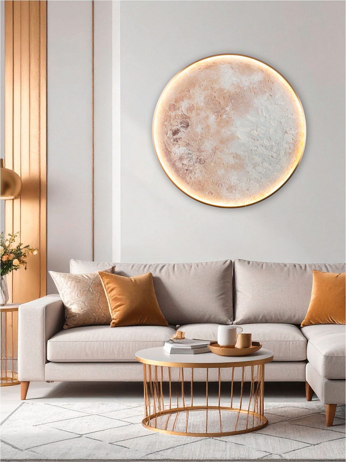 GILDE Metallbild »Bild rund Moon« Weltraum 1 Stk. tlg.