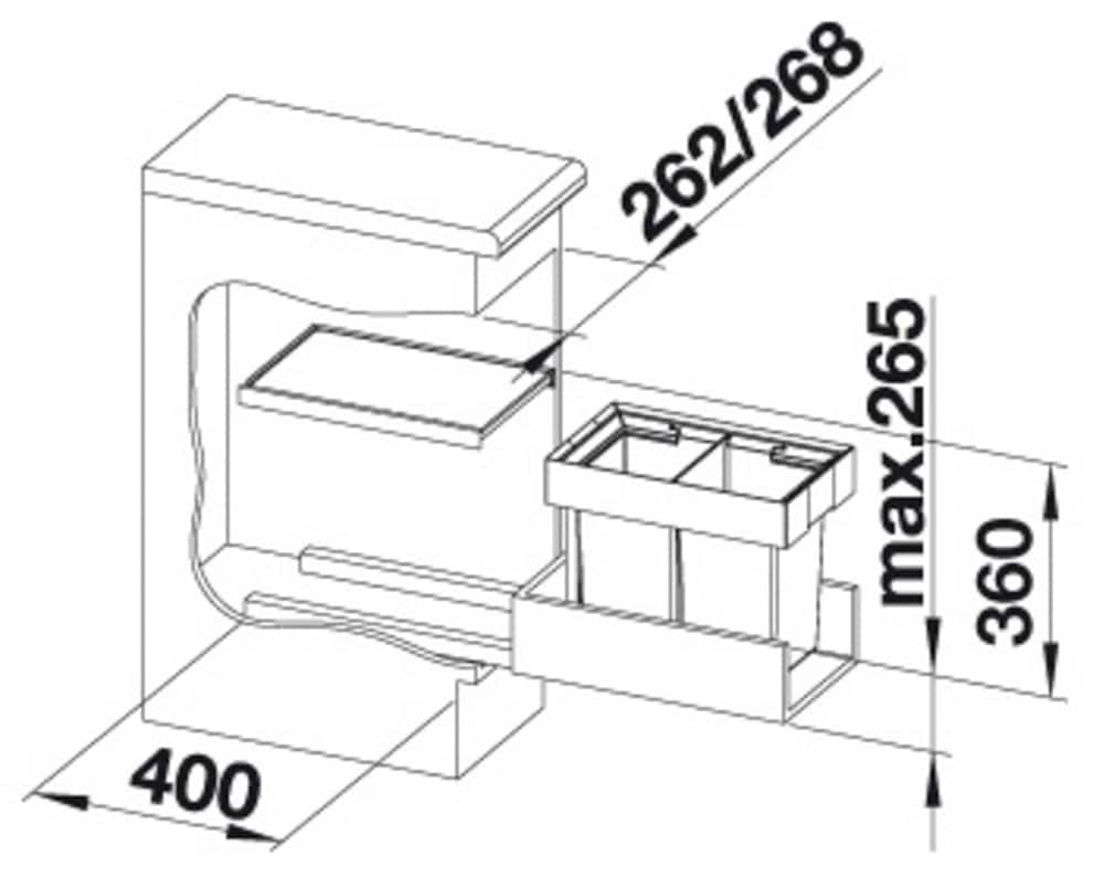 Blanco Mülltrennsystem »Flexon II 30/2« 2 Behälter Kunststoff, Stahlblech, 300 mm Untermass