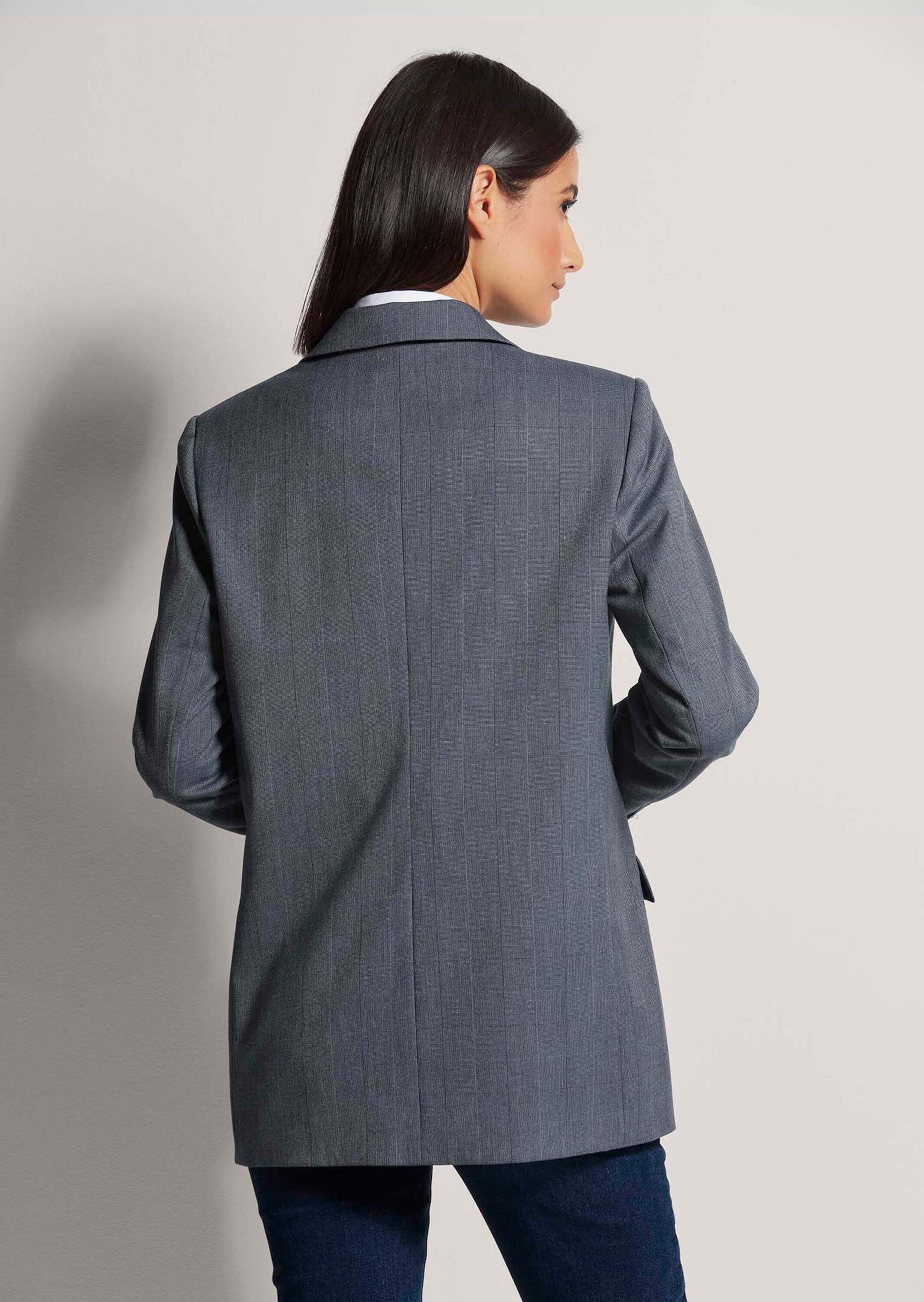 MADELEINE Jackenblazer »Blazer Legerer Longblazer mit dezentem Karomuster«