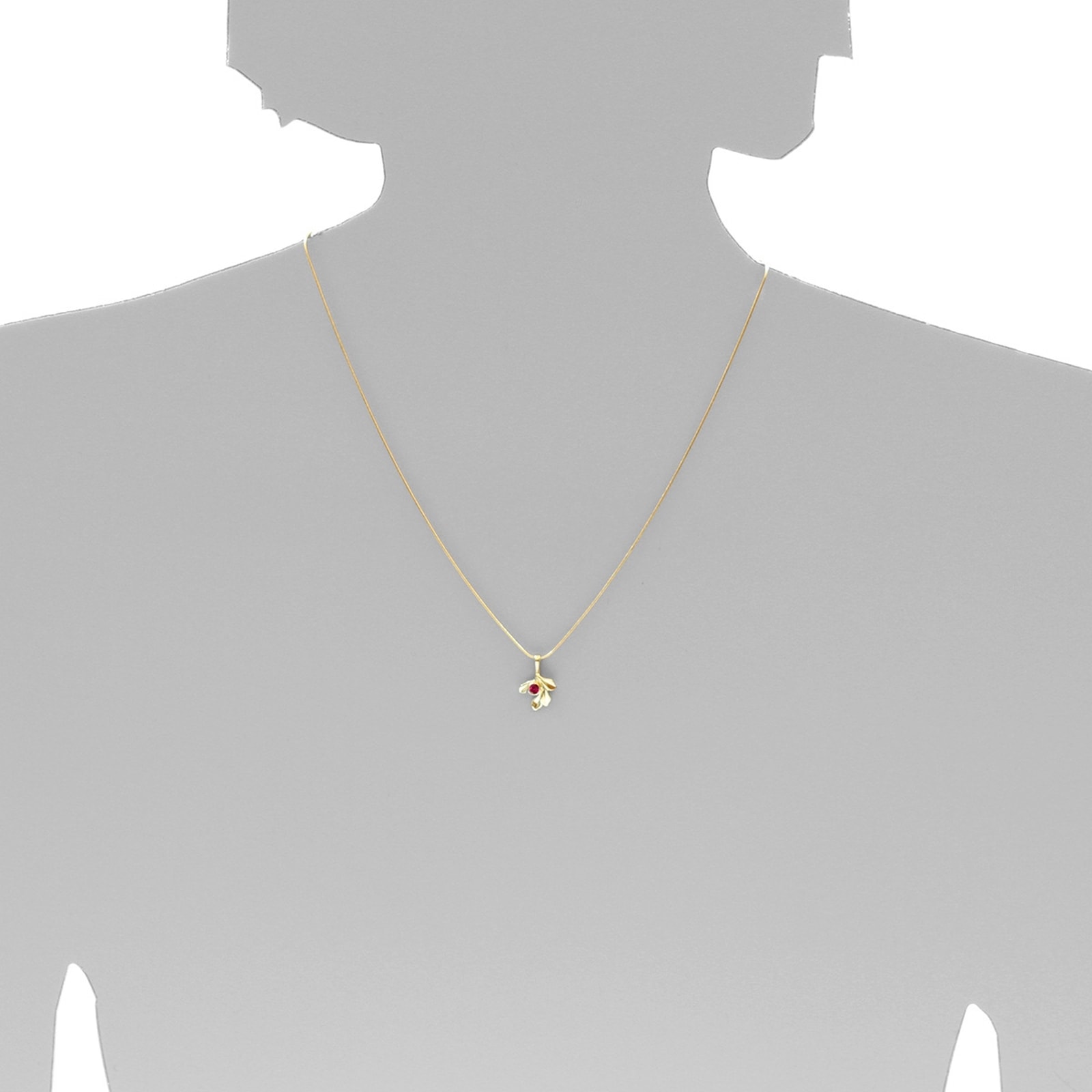 OSTSEE-SCHMUCK Kettenanhänger »- Blüte - Gold 333/000 - Rubin«