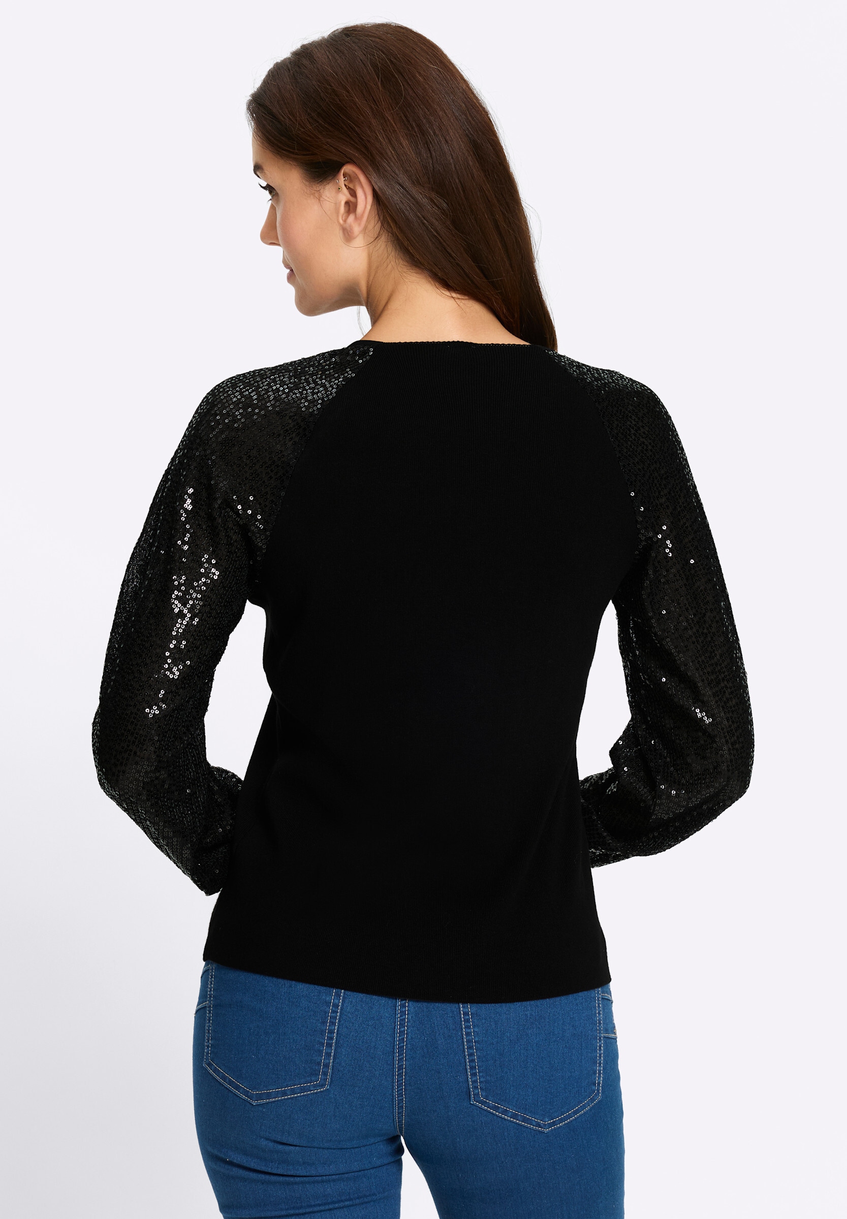 heine Longpullover »Pullover Langarm-Pullover mit Pailletten-Verzierung«