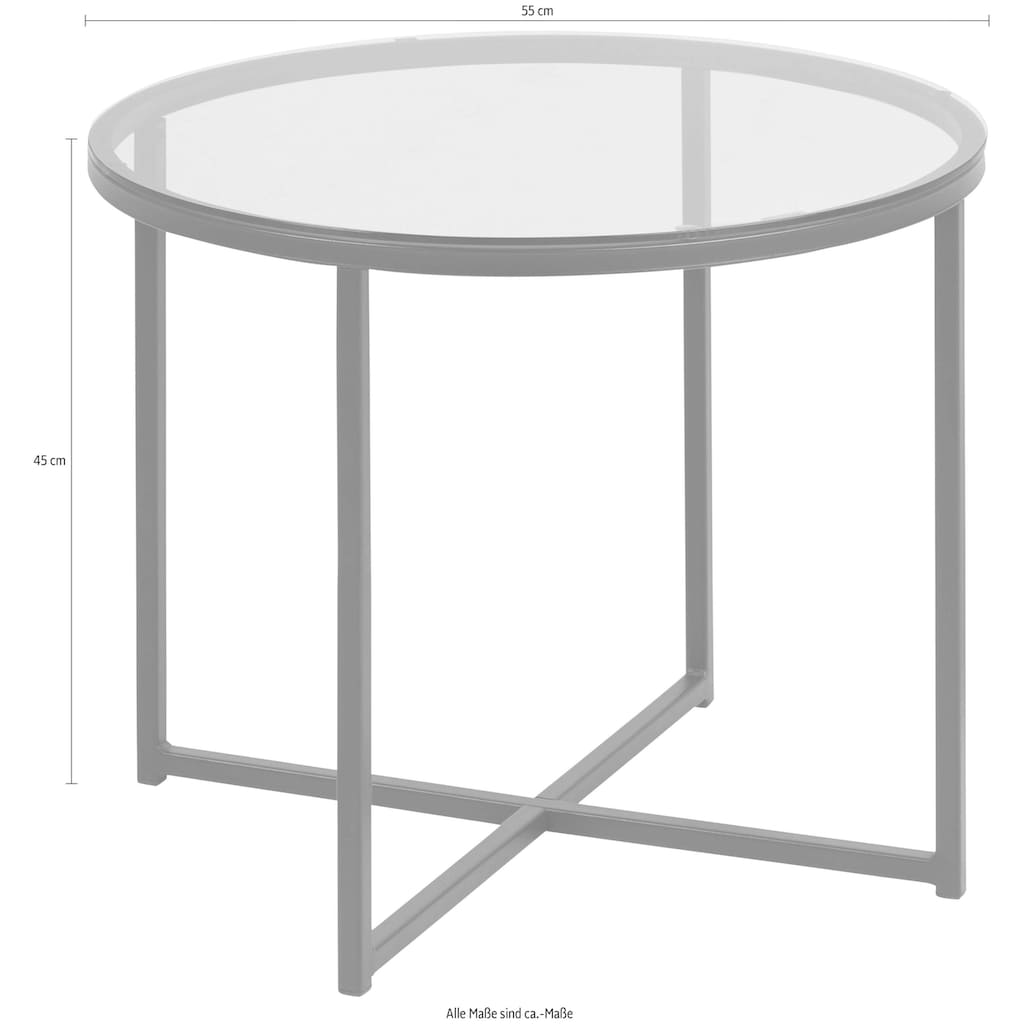 ACTONA GROUP Couchtisch »Conrad«, Tischplatte aus Rauchglas, Metallgestell, Breite 55 cm