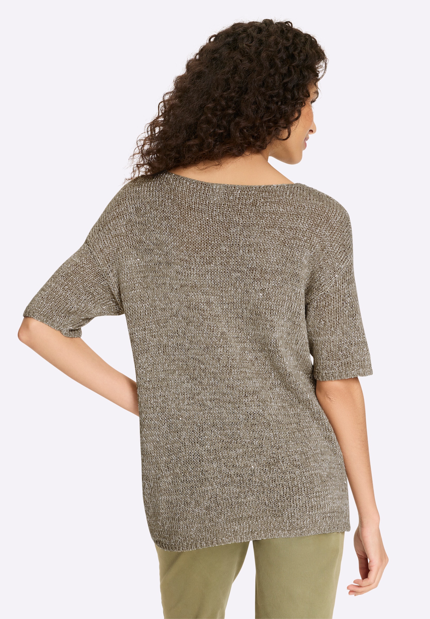 heine Strickpullover »Pullover Kurzarmpullover mit Pailletten«