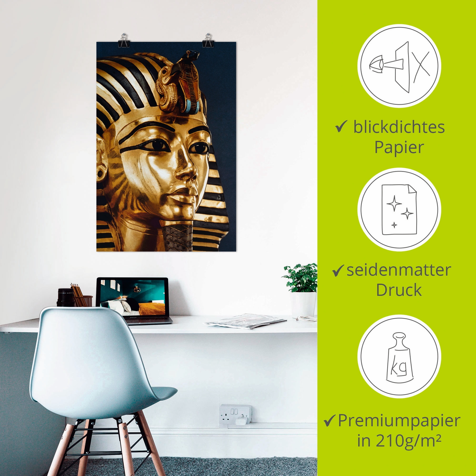 Artland Wandbild »Grabmaske von König Tutanchamun« Menschen 1 Stk. tlg. als Leinwandbild, Poster in verschied. Größen