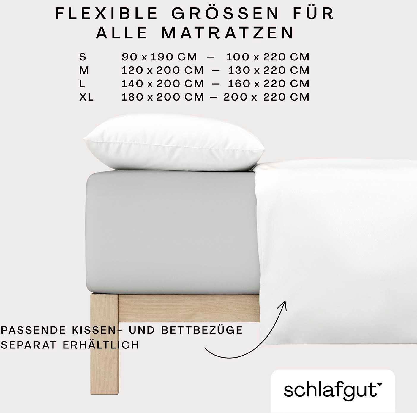 Schlafgut Spannbettlaken »PURE BOXSPRING in Gr. 90x200, 140x200 oder 180x200, für Boxspringbett«, aus Bio-Baumwolle, für Matratzen bis 40 cm Höhe, Bettlaken