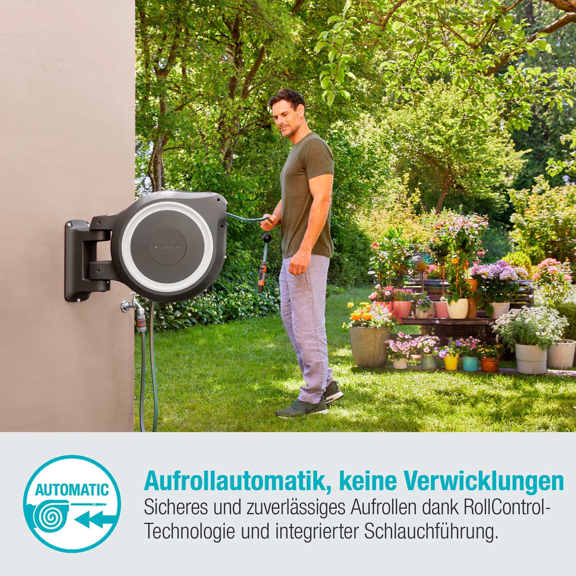GARDENA Wandschlauchbox »RollUp M/L, 18622-20«, mit 25 Meter Schlauch
