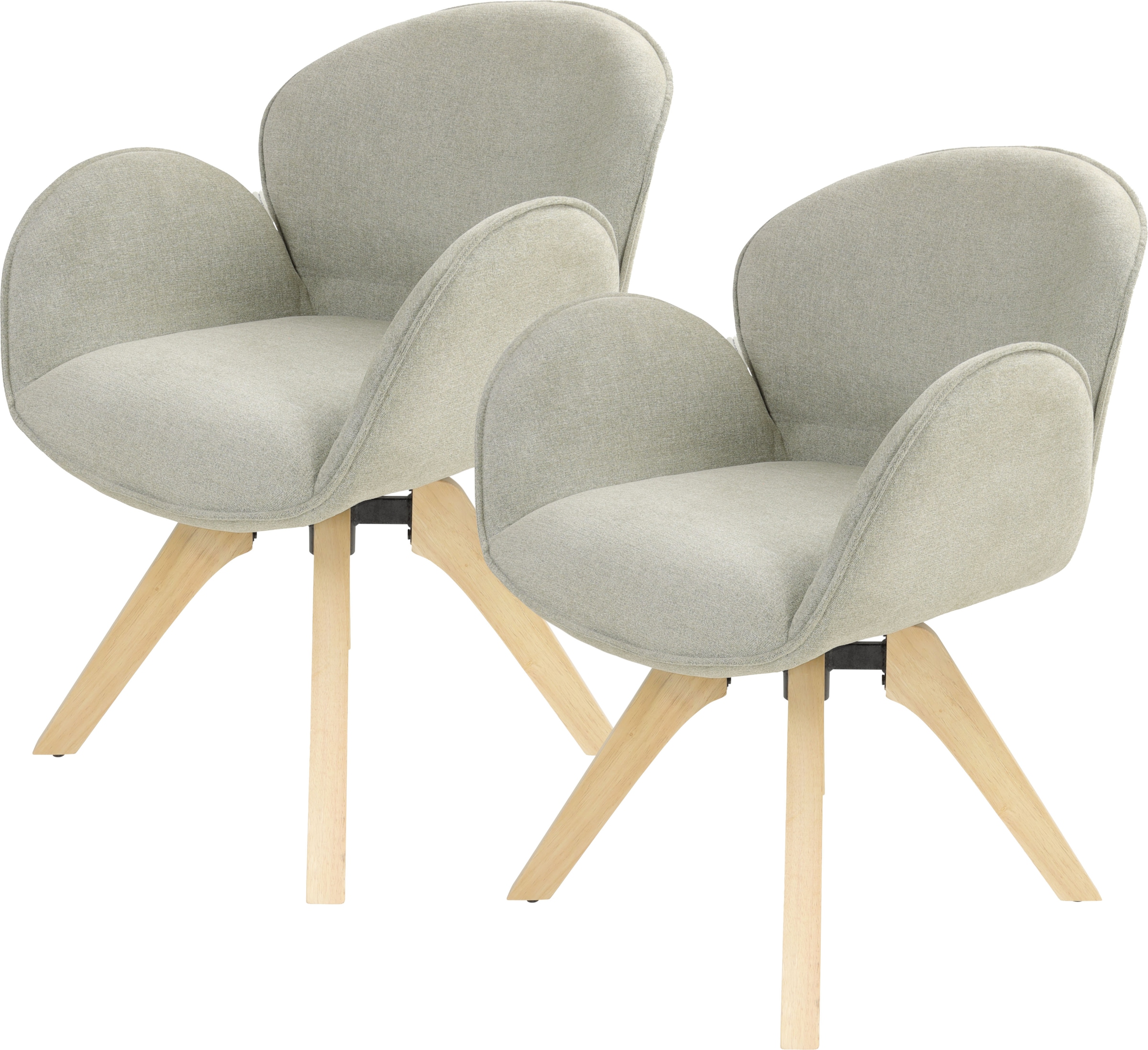 TOM TAILOR HOME Armlehnstuhl »WINGS ARMCHAIR« (Set) 2 Stk.mit Armlehnen, drehbar, Rückholfunktion, Massivholzgestell