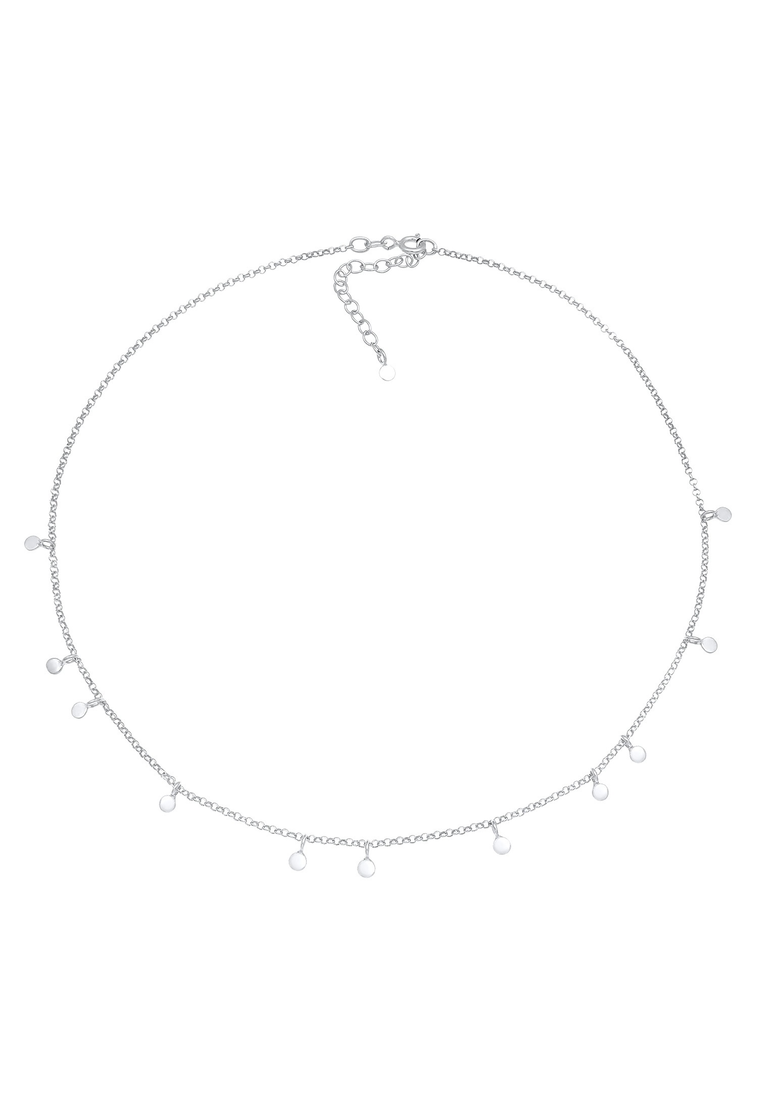 Elli Choker »Halskette Choker Plättchen Coin Geo Kreis Basic 925 Silber«