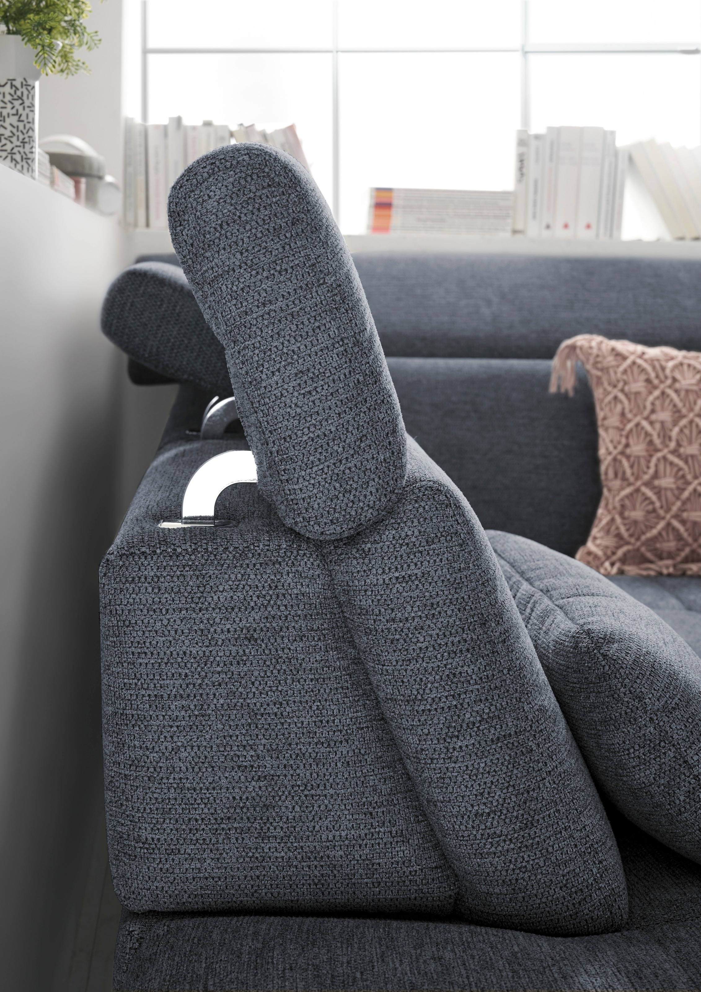 set one by Musterring Ecksofa »SO 3400 Sitzhöhe 47cm oder 49cm, Sitztiefe verstellbar, B/T 317/220 cm«, Kaltschaumpolsterung, Flachgewebe, whlw. mit Funktionen, Sitzhöhe 47