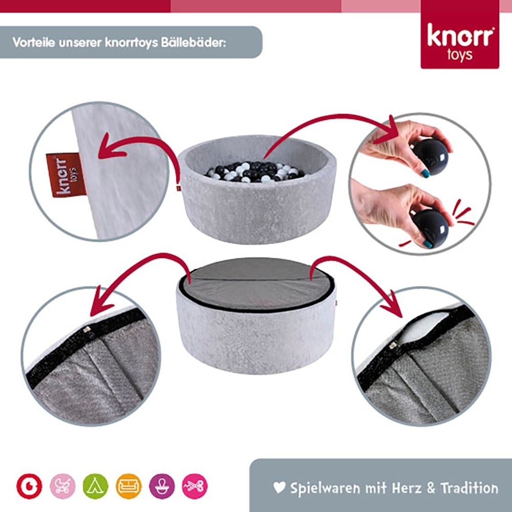 Knorrtoys® Bällebad »Soft, Faultier«, Mit 150 Bällen grey/white/transparent, Made in Europe