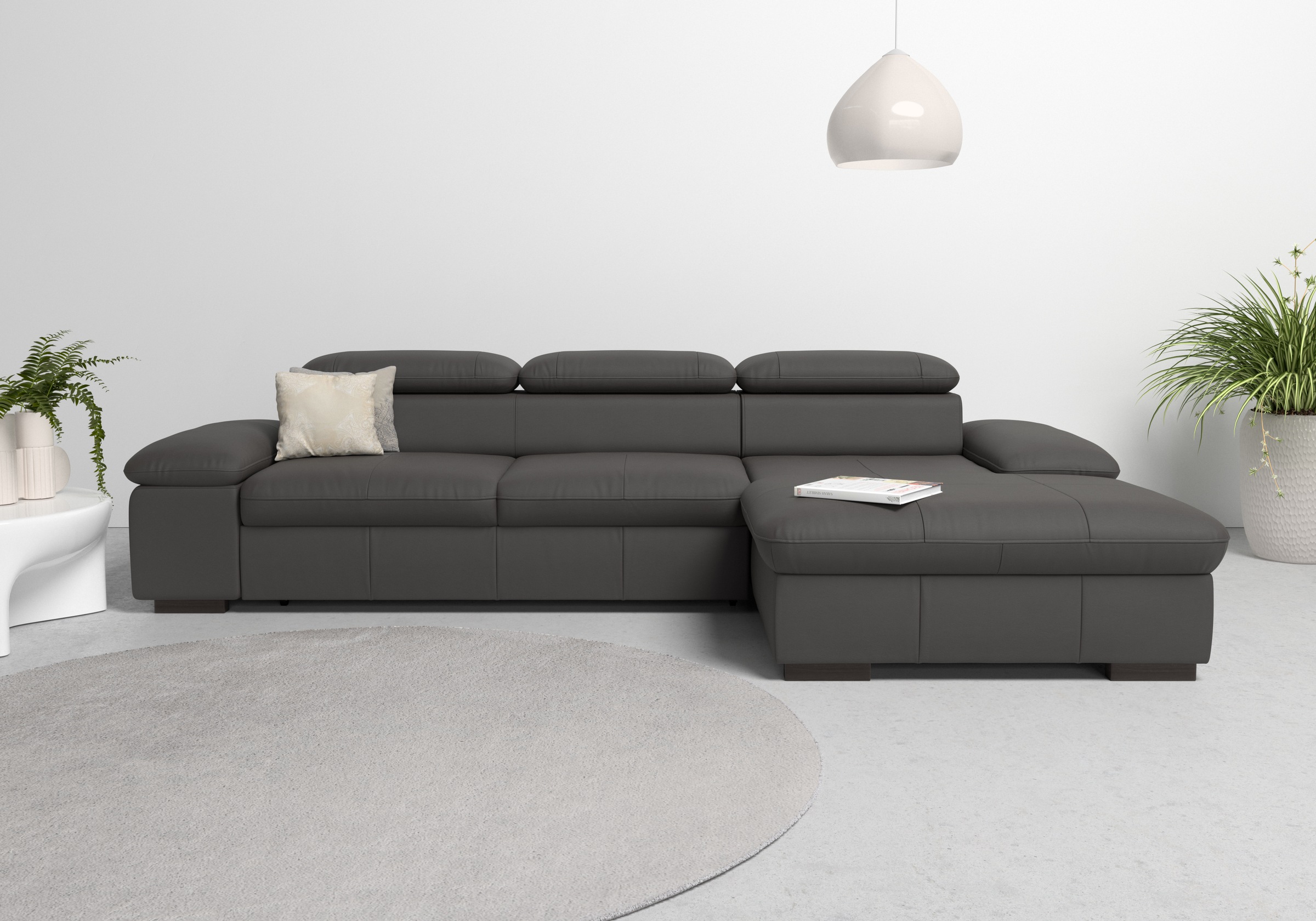 Home affaire Ecksofa »Alberto L-Form«, mit Kopfteilverstellung, wahlweise mit Bettfunktion
