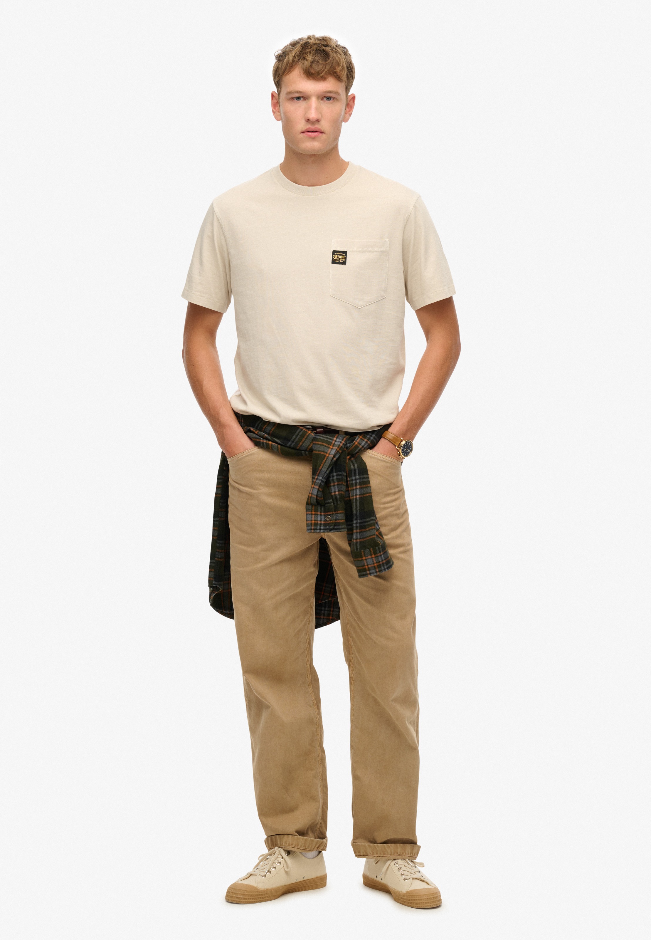 Superdry Rundhalsshirt »CONTRAST STITCH POCKET T-SHIRT«