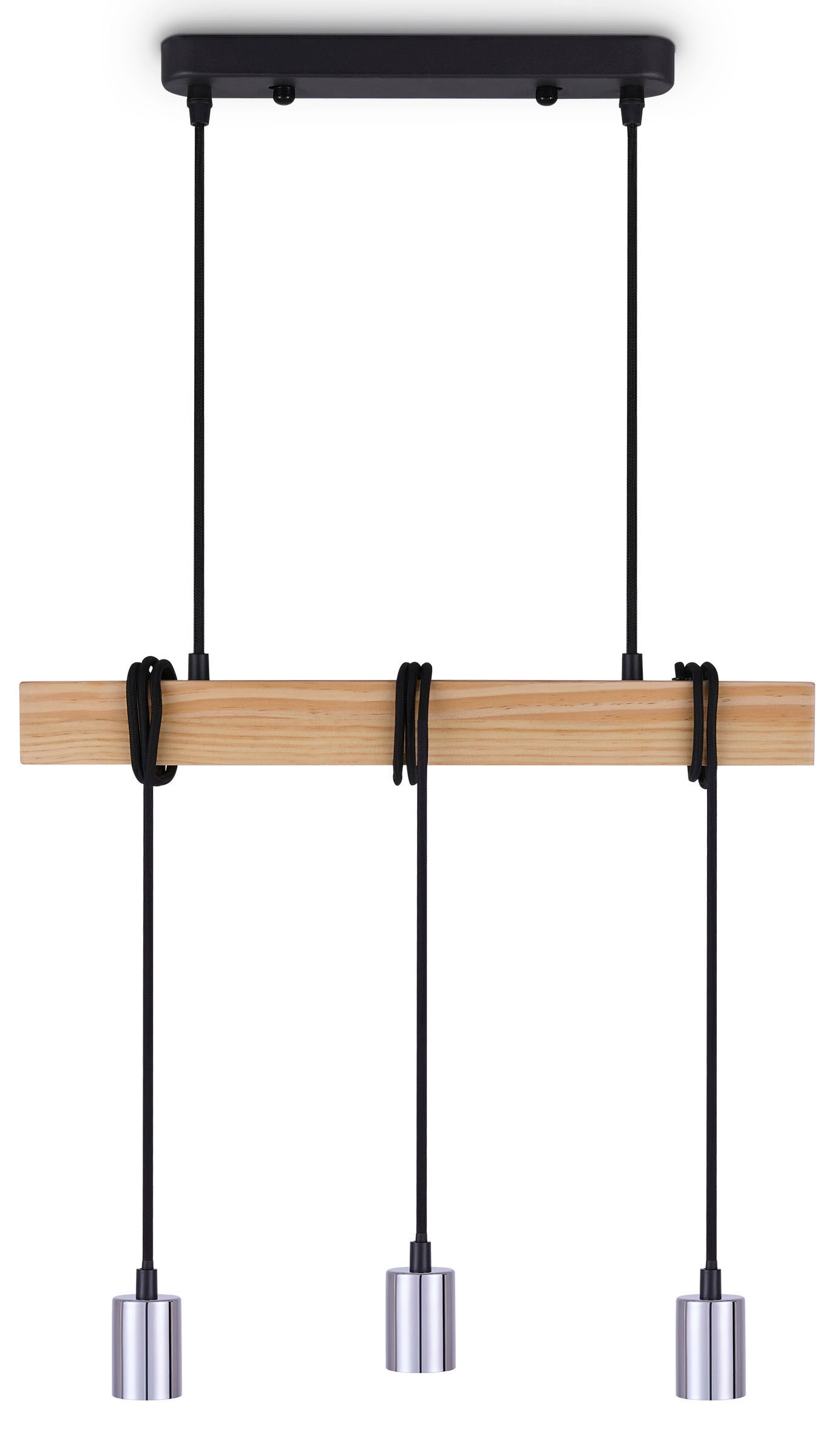 Paco Home Pendelleuchte »SINA« E27 LED Pendellampe  Hängeleuchte Wohnzimmer Esszimmer Vintage Holz 3x E27