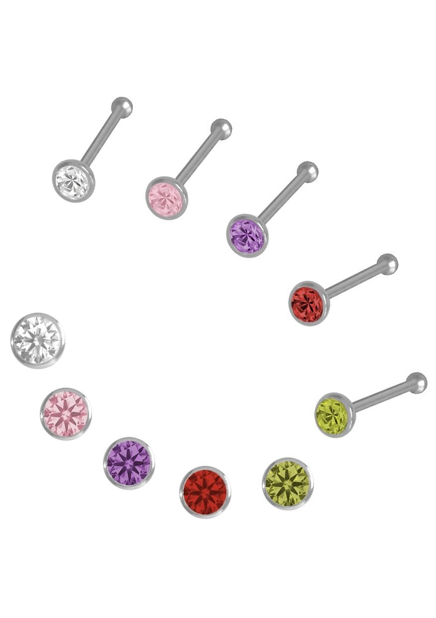 Firetti Nasenpiercing-Set »Multipack Schmuck Geschenk Silber 925 Piercing Nasenstecker«, (Set, 5 tlg.), mit Zirkonia (synth.)