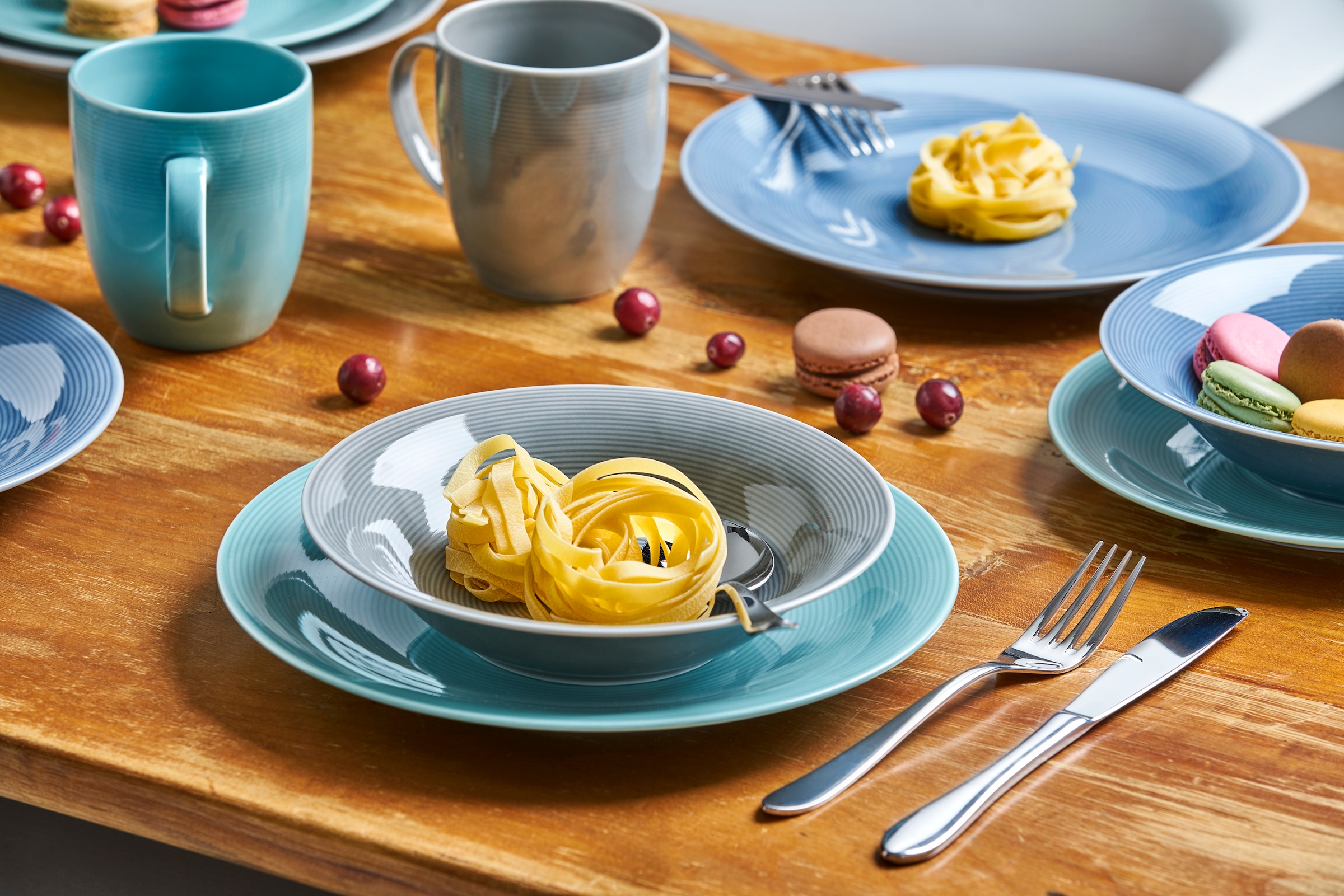 van Well Speiseteller »Teller Set, Jive, flacher Teller 25 cm, 6 Stück« dezentes Spiraldekor, spülmaschinen-und mikrowellengeeignet