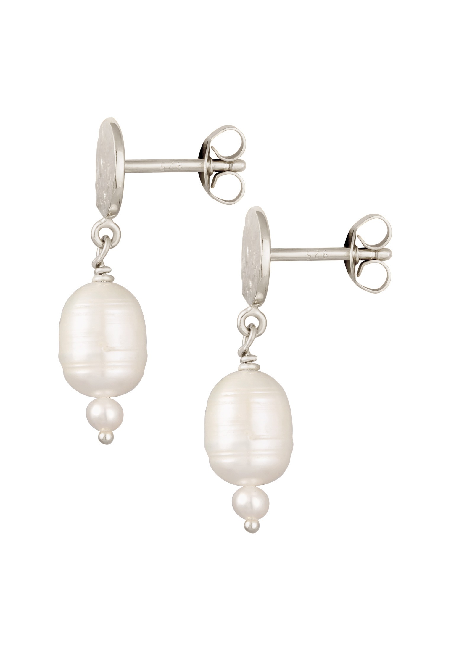 Elli Premium Paar Ohrstecker »Ohrringe Süßwasserperlen Barock 925 Silber vergoldet«