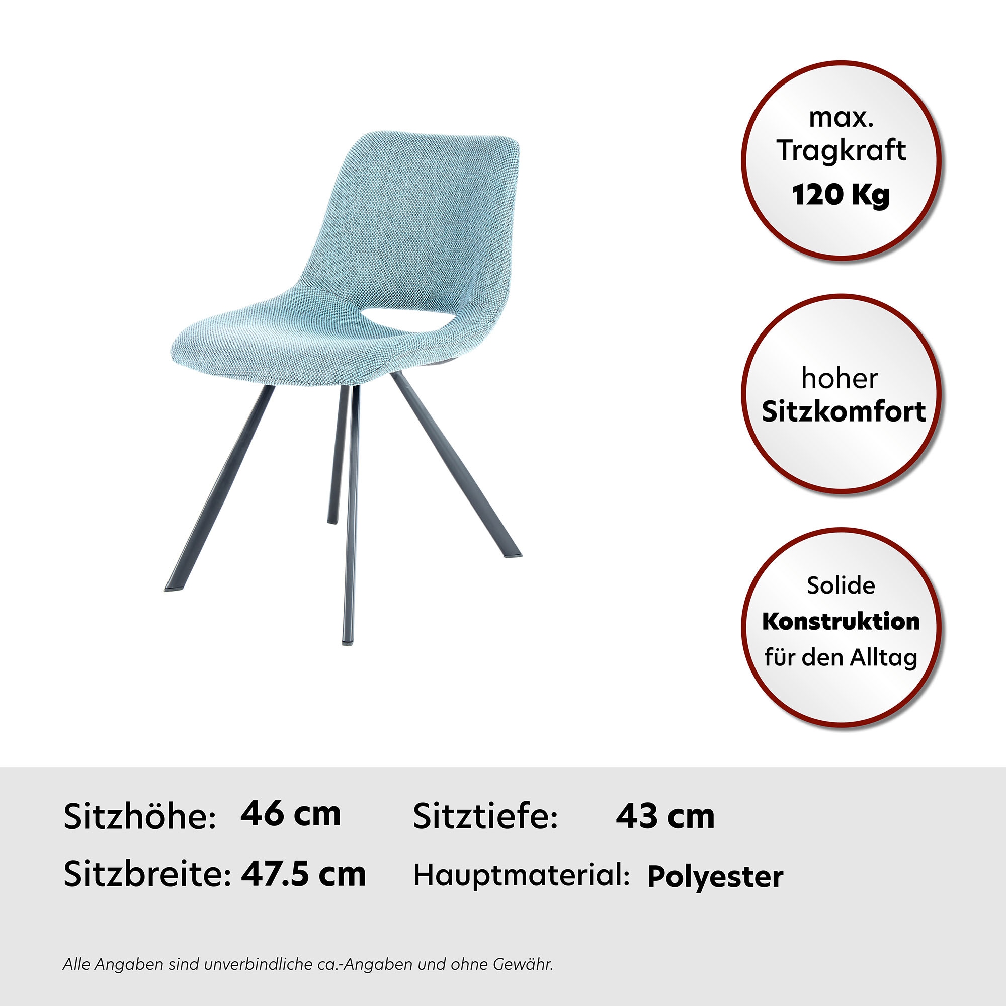 Kayoom Stuhl »Josephine 325 2er-Set, zeitloses Design, mit geometrischer Aussparung«, (Set), 2 St., pflegeleicht, schlicht, weiche Polsterung für angenehmes Sitzgefühl