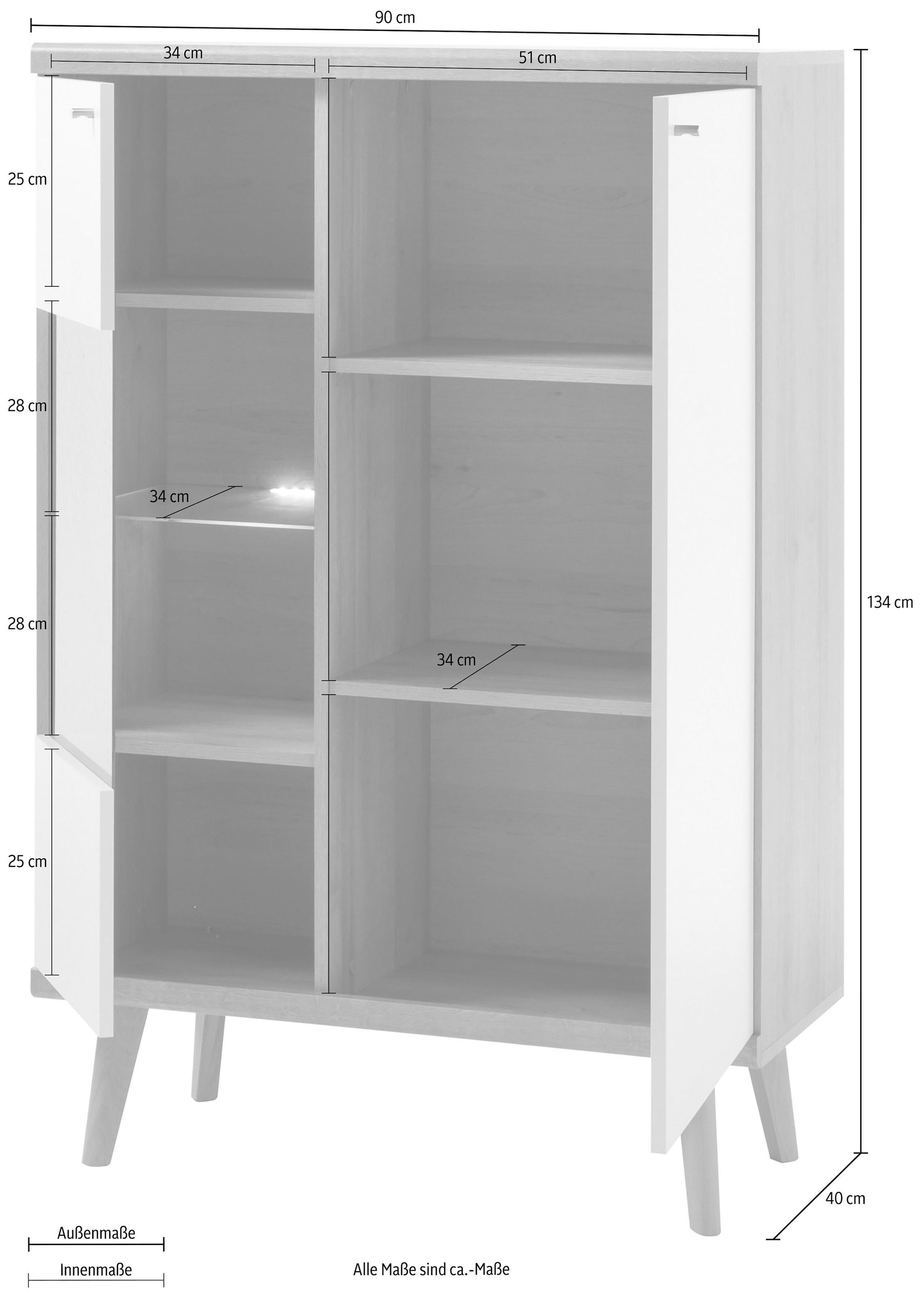 Vitrine freundin Design, Scandi cm, 134 Collection »Merle«, andas Rechnung aus kaufen auf Höhe der Home