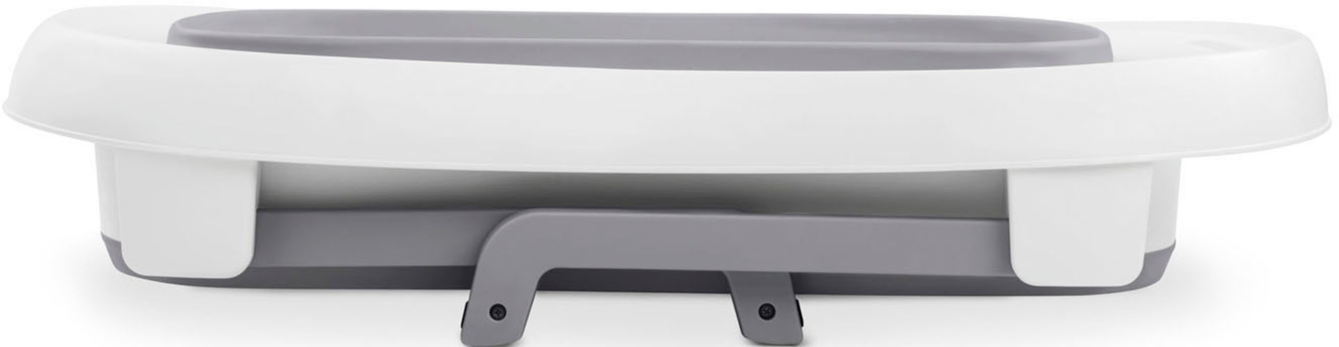 Hauck Babybadewanne »Wash N Fold L, White/Stone« Höhe 44 cm Standbeine | wärmeempfindlicher Ablaufstopfen | zusammenfaltbar Faltbadewanne mit Wassertemperaturmessung am Ablaufstopfen