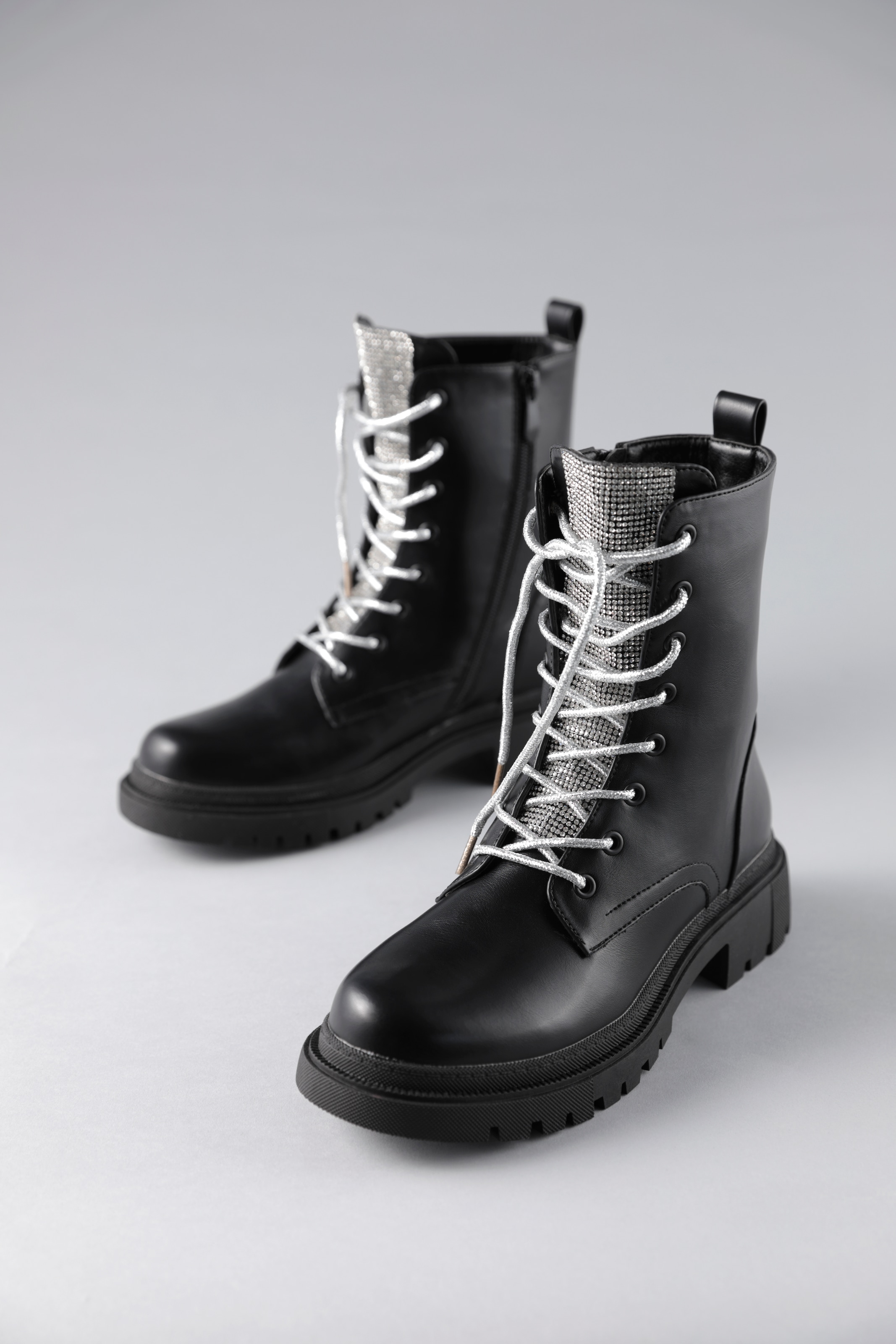 Aniston SHOES Schnürboots, Schnürstiefelette, Stiefelette mit Glitzereinsatz - NEUE KOLLEKTION
