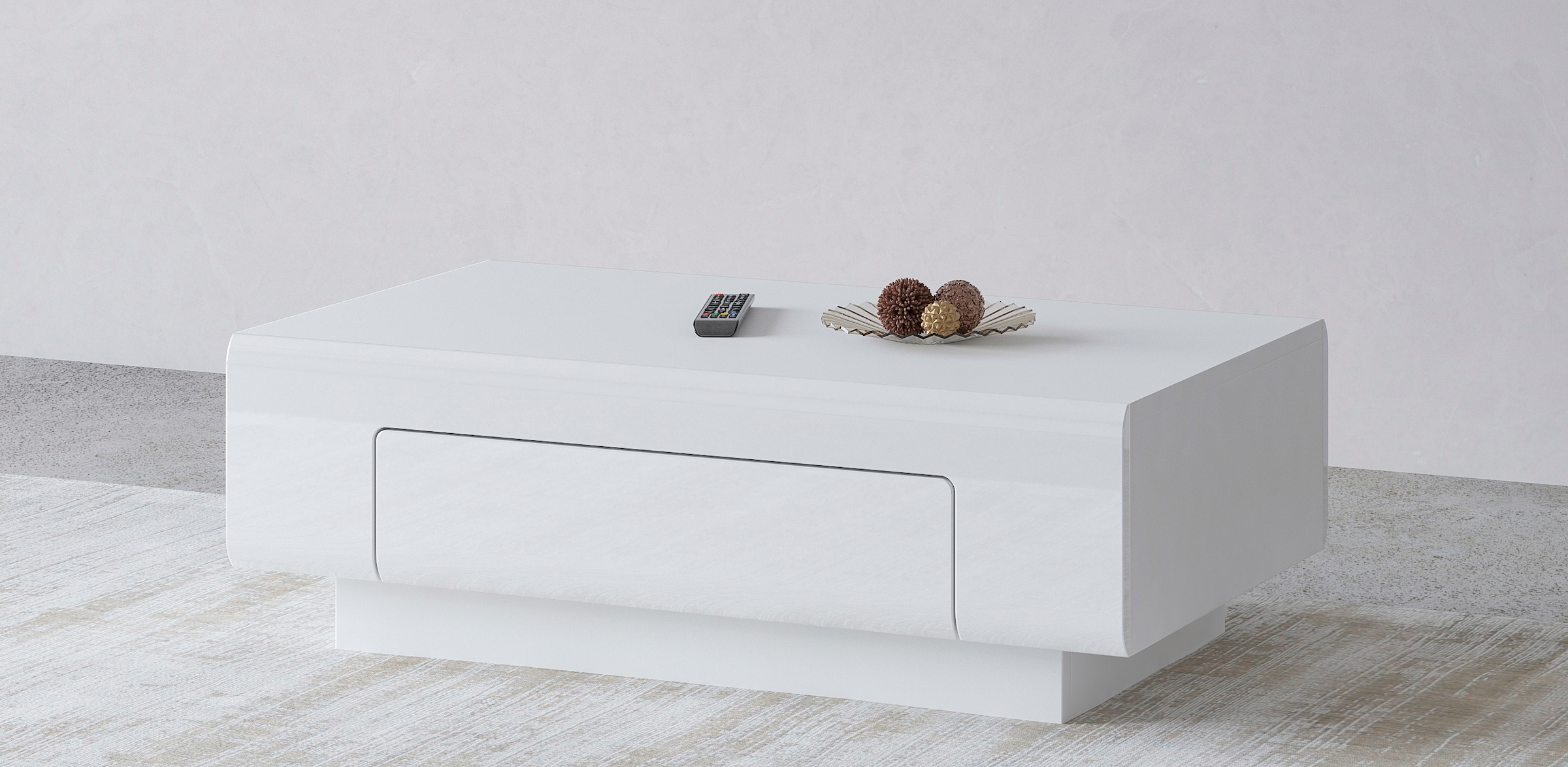 OTTO home Couchtisch "Toledo,Breite 110cm eleganter Sofatisch mit Hochglanzelemente" Kaffeetisch mit 1 Schublade, Wohnzimmertisch