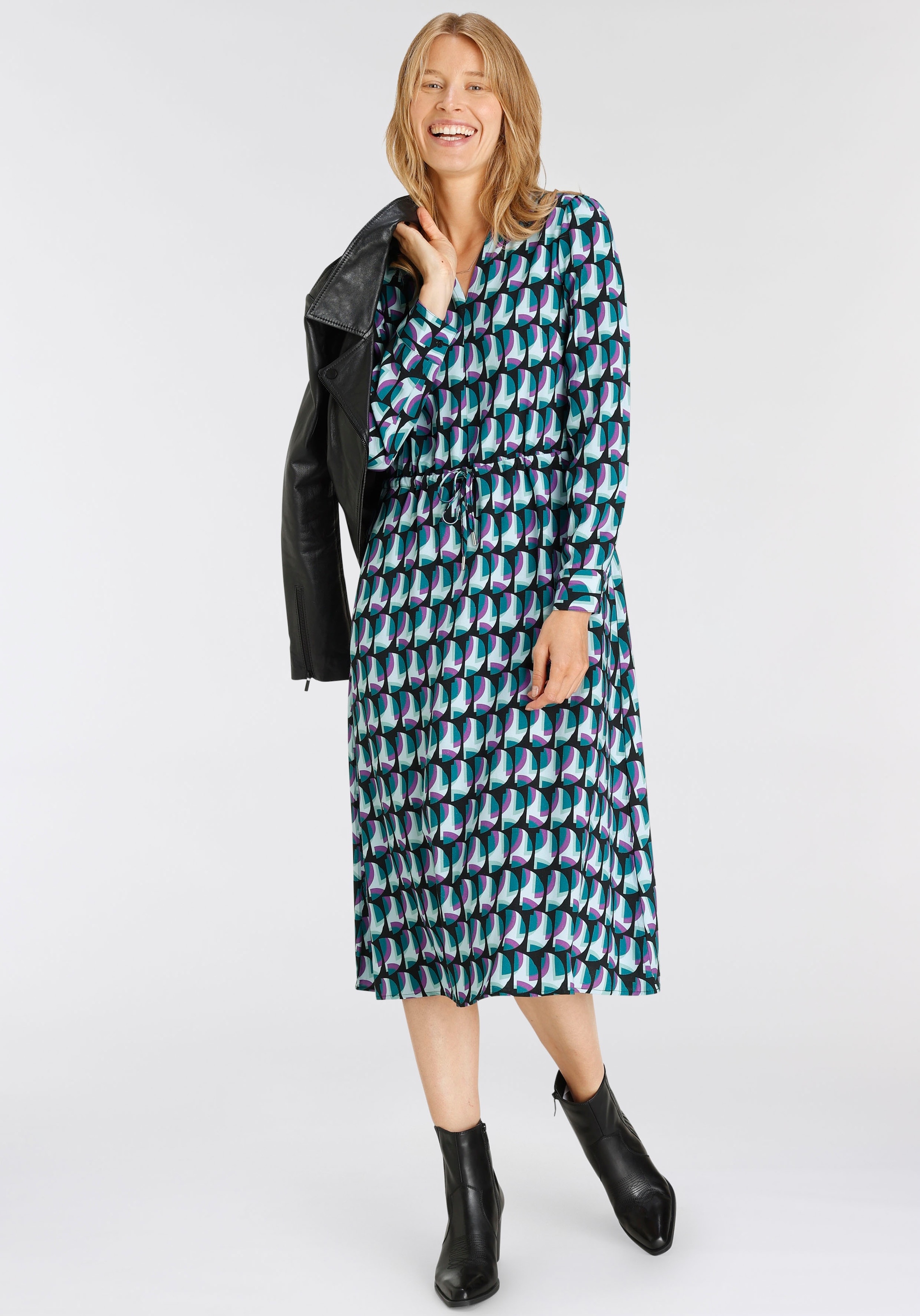 HECHTER PARIS Hemdblusenkleid, mit elegantem bei ♕ Allover-Print